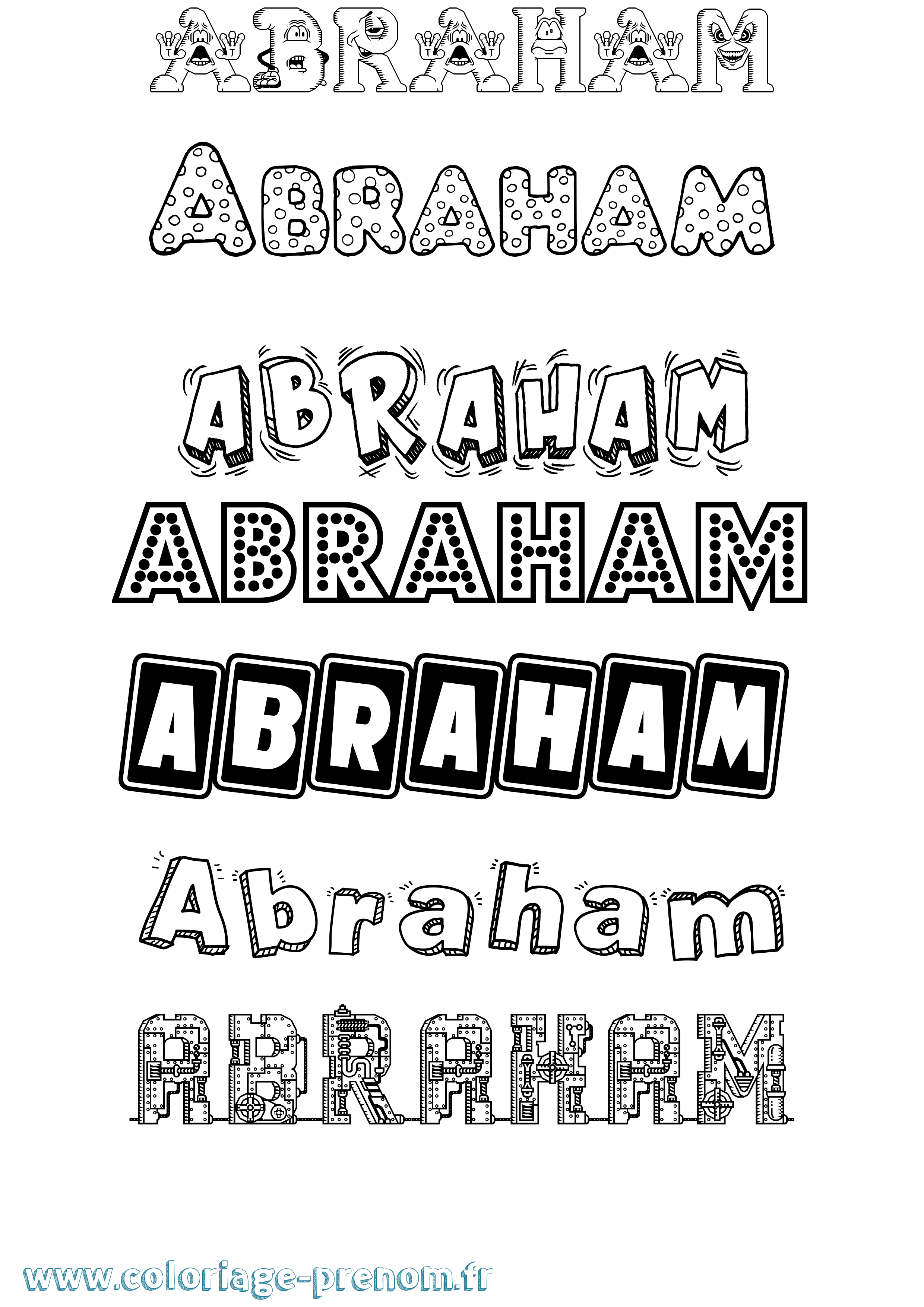 Coloriage Abraham Fun Coloriage prénom Abraham Fun