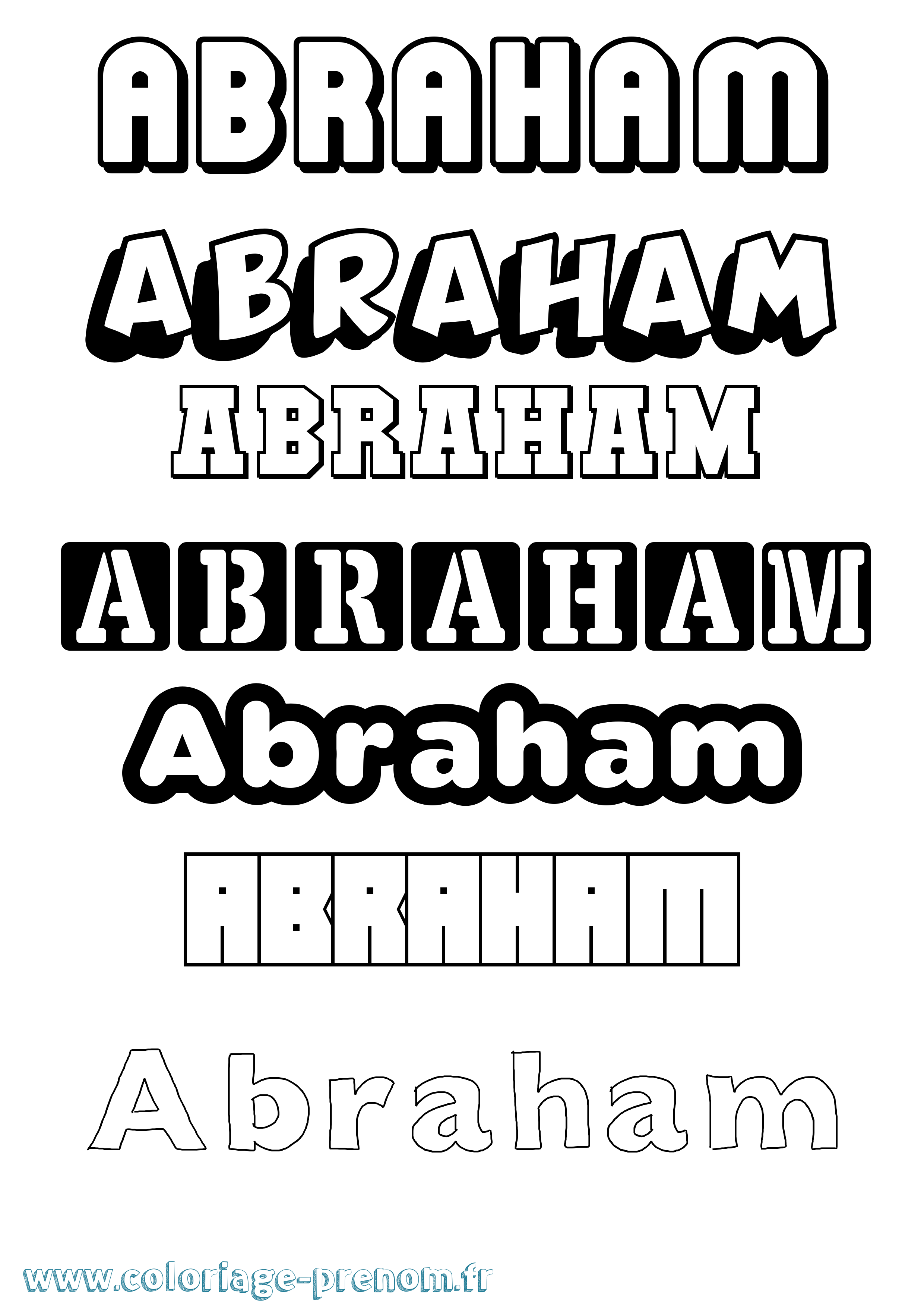 Coloriage Abraham Simple Coloriage prénom Abraham Simple