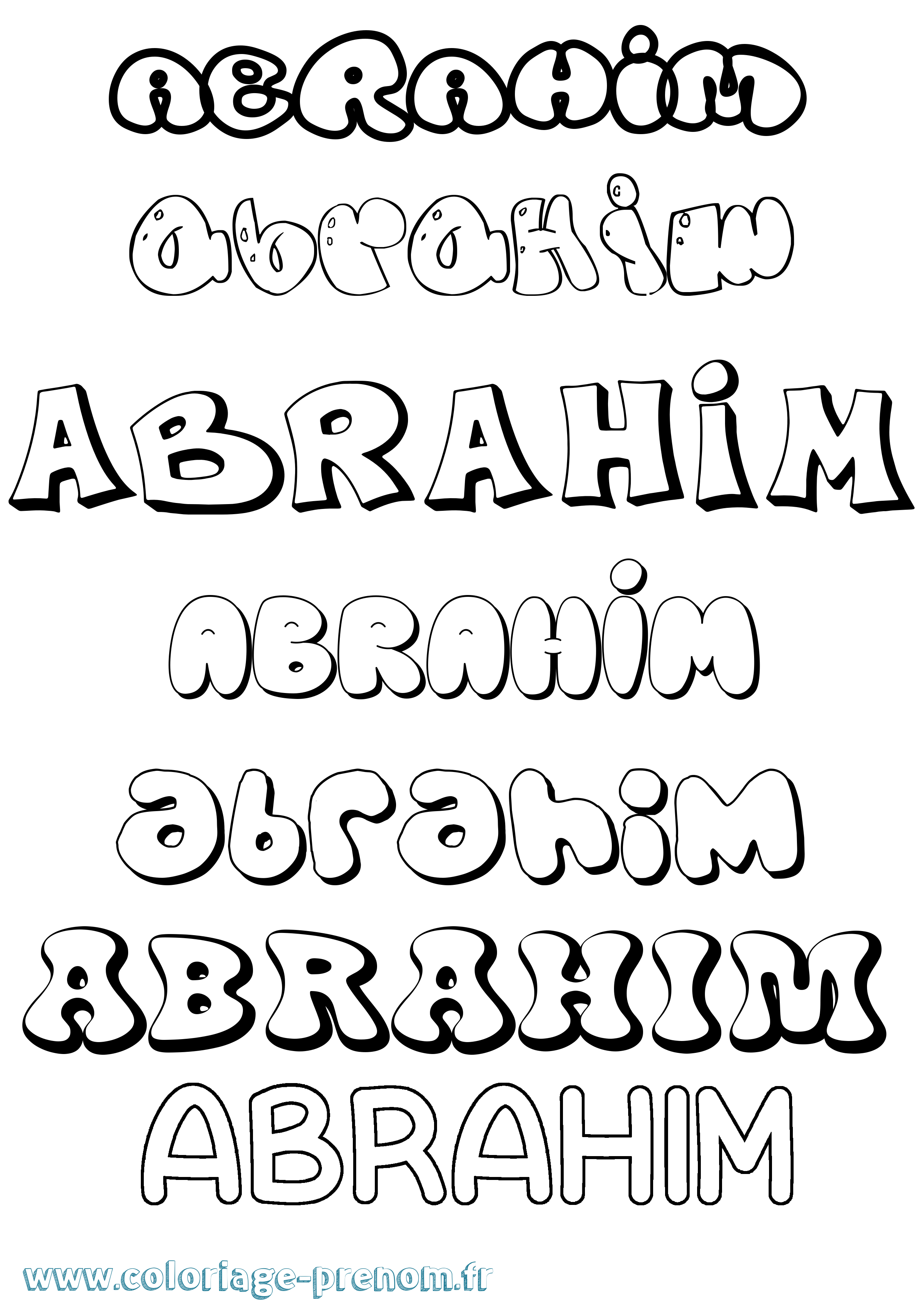 Coloriage Abrahim Bubble Coloriage prénom Abrahim Bubble