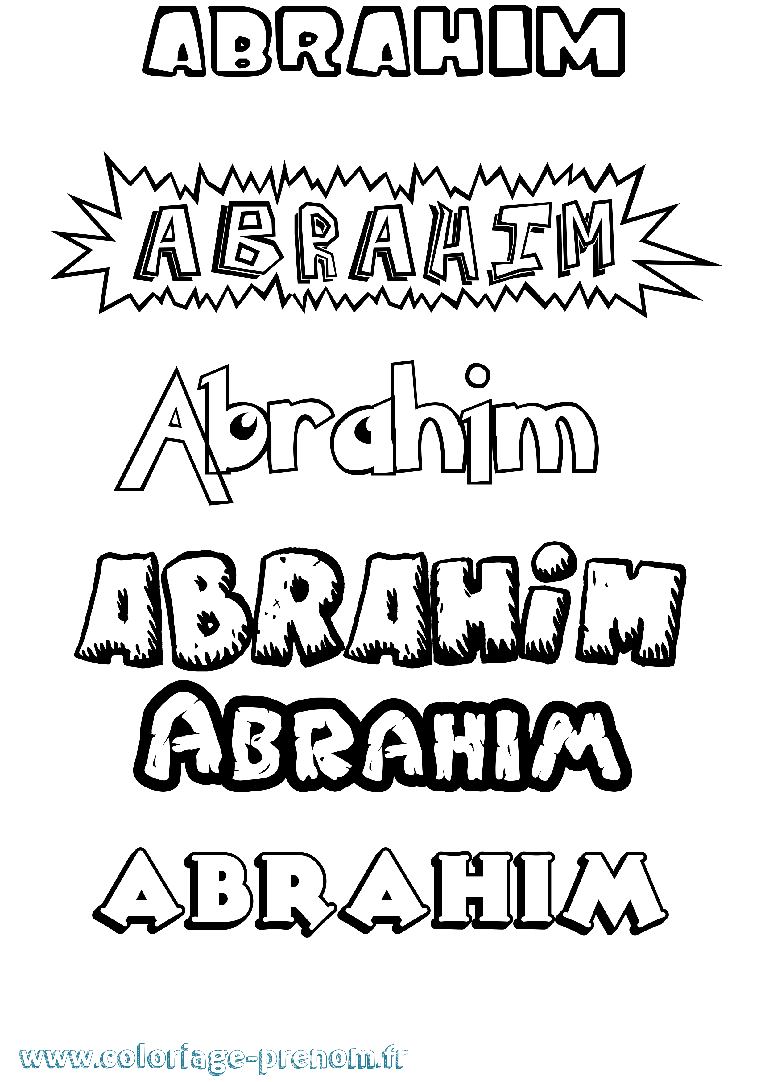 Coloriage Abrahim Dessin Animé Coloriage prénom Abrahim Dessin Animé