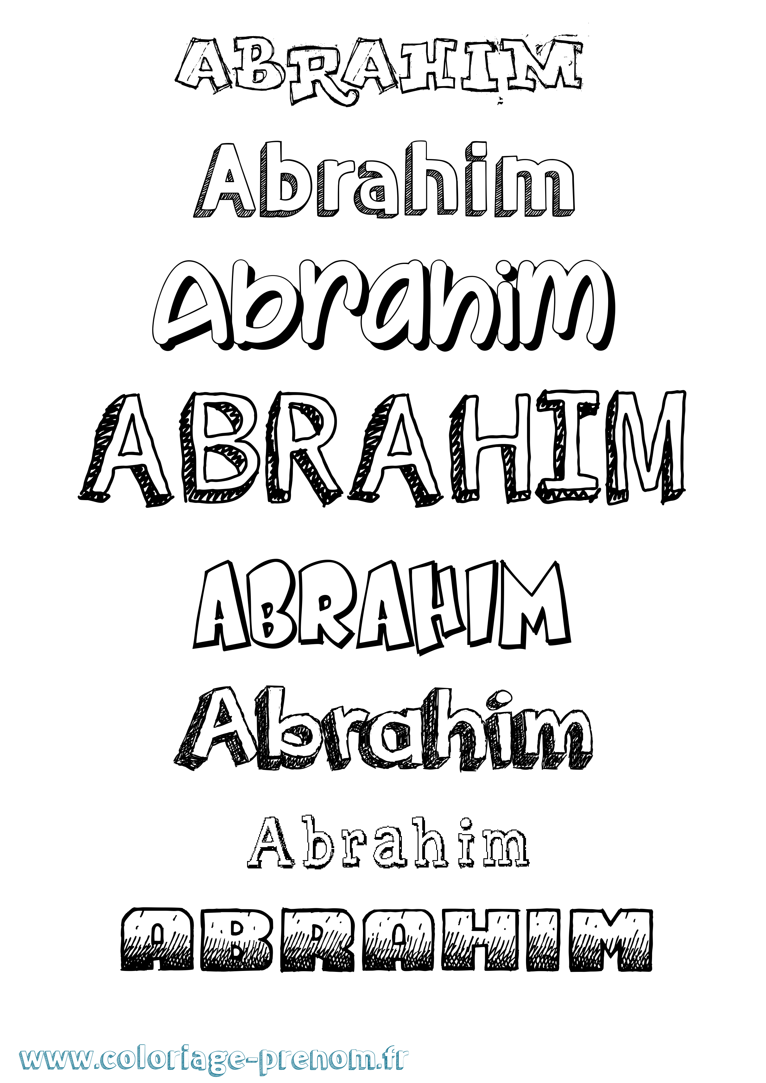 Coloriage prénom Abrahim Dessiné