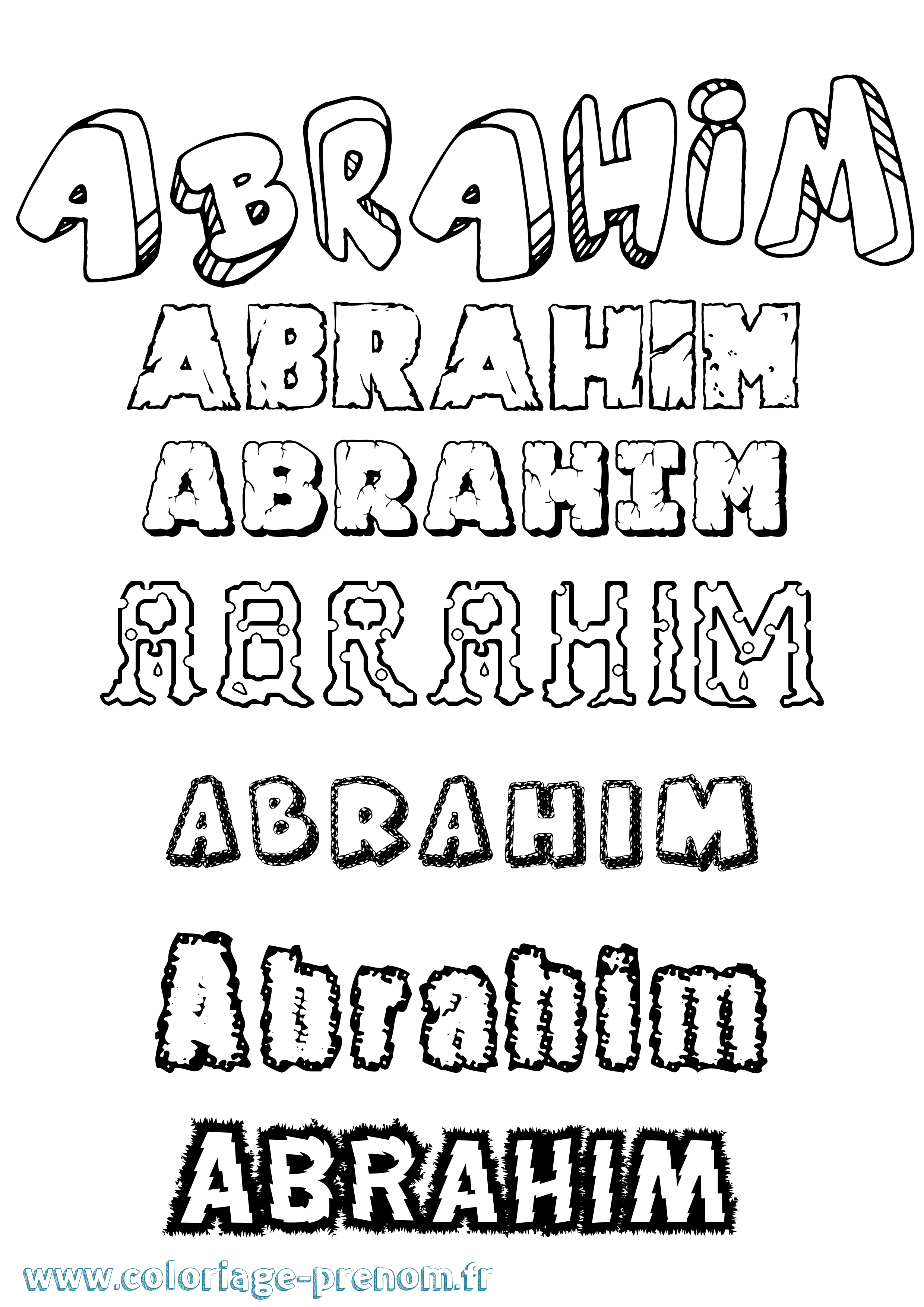 Coloriage Abrahim Destructuré Coloriage prénom Abrahim Destructuré