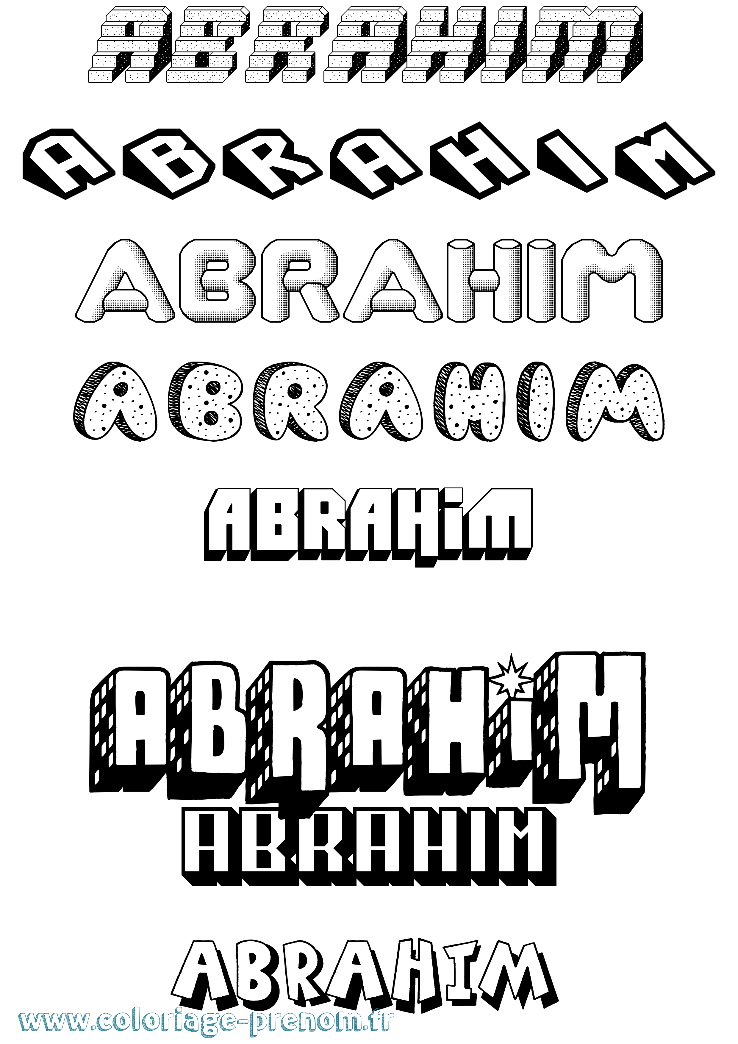 Coloriage Abrahim Effet 3D Coloriage prénom Abrahim Effet 3D