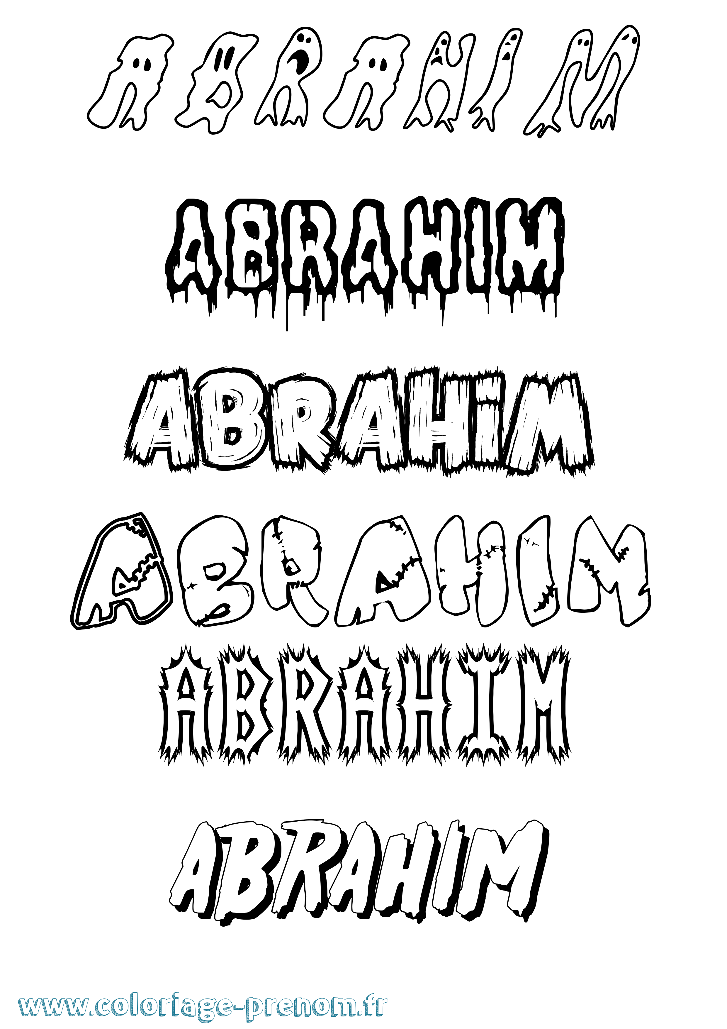 Coloriage prénom Abrahim Frisson