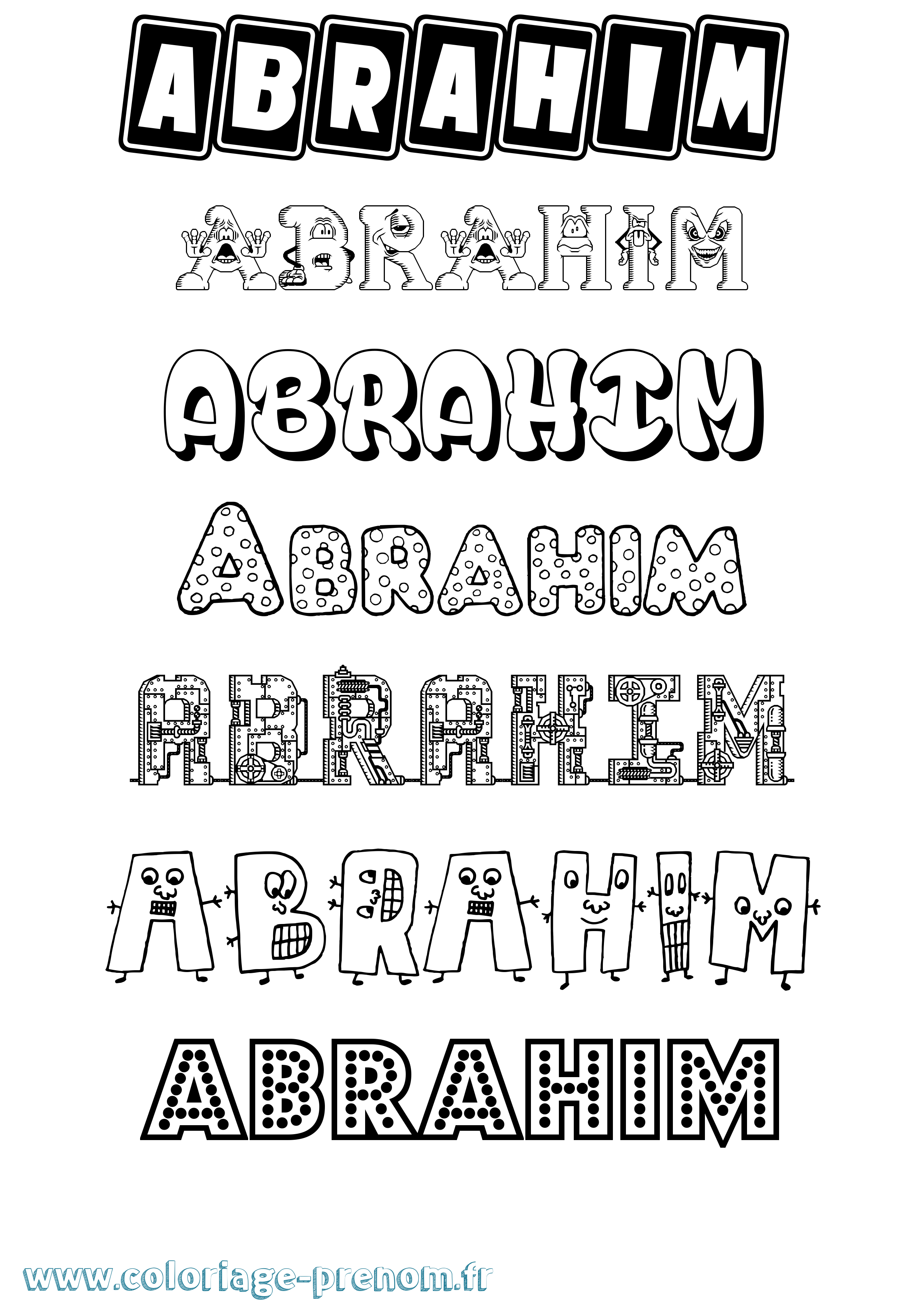 Coloriage prénom Abrahim Fun