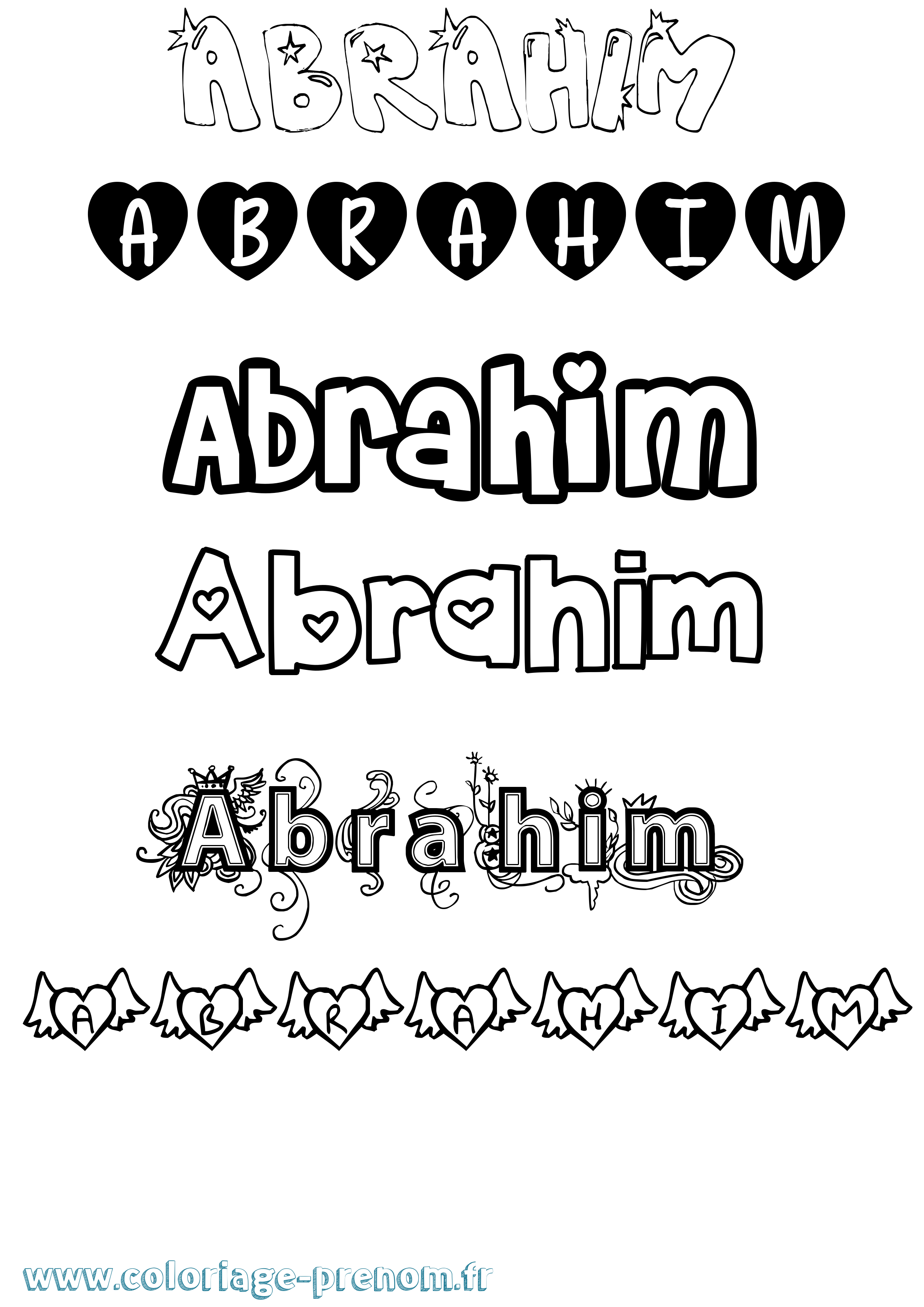 Coloriage prénom Abrahim Girly