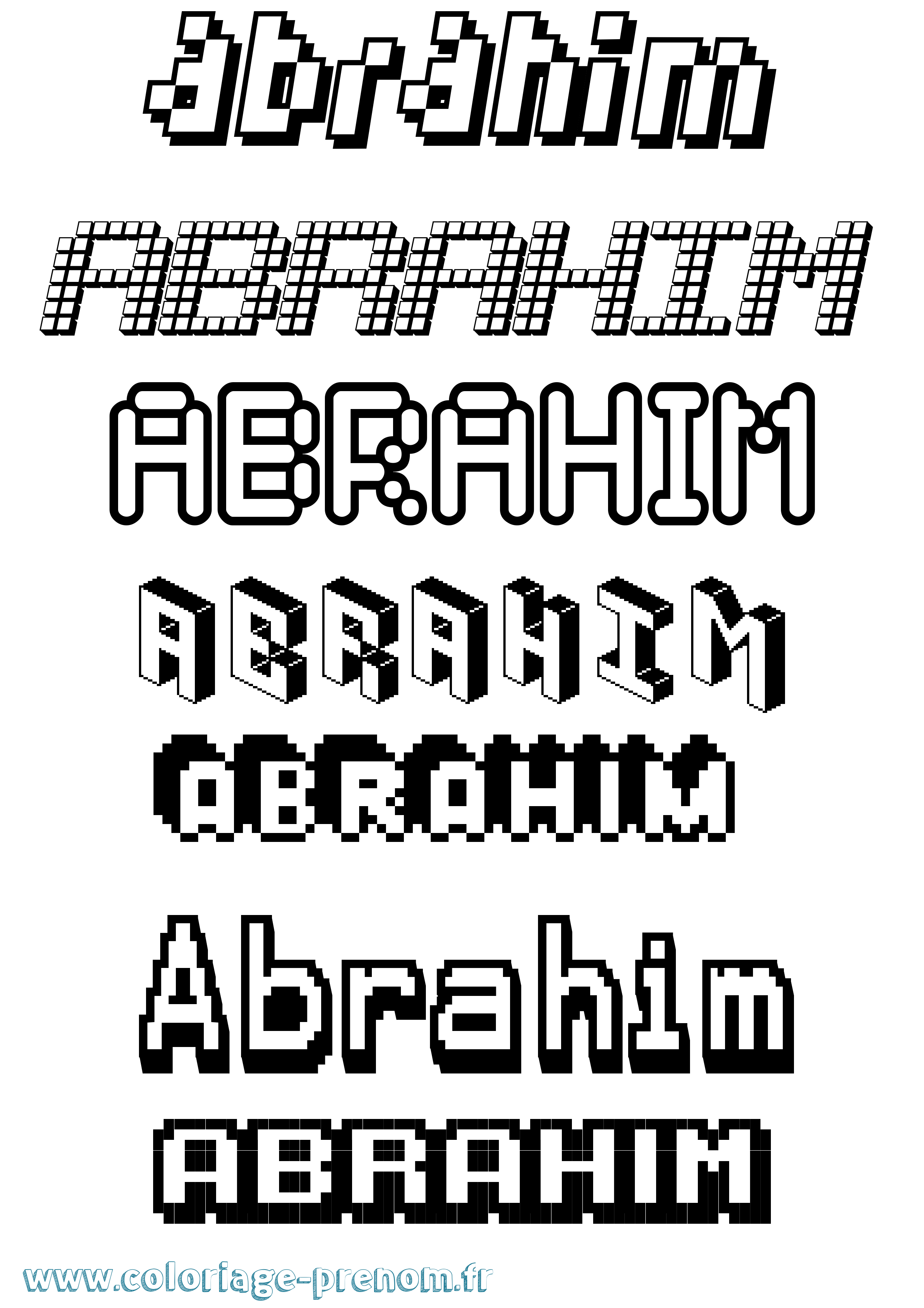Coloriage Abrahim Pixel Coloriage prénom Abrahim Pixel
