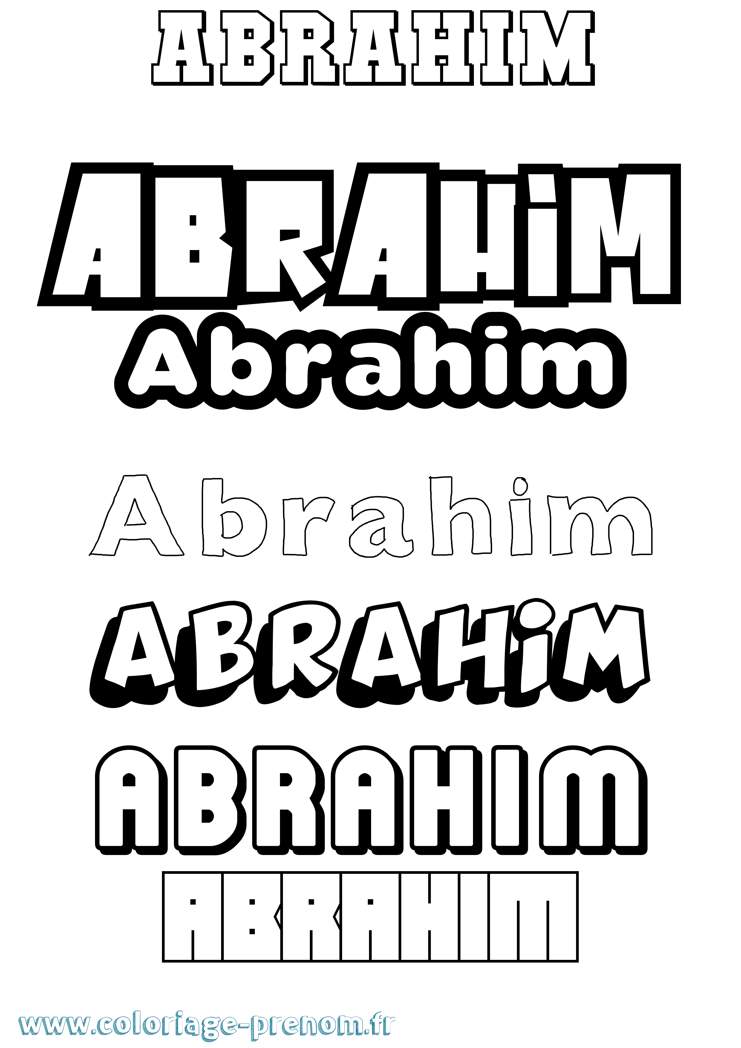 Coloriage Abrahim Simple Coloriage prénom Abrahim Simple