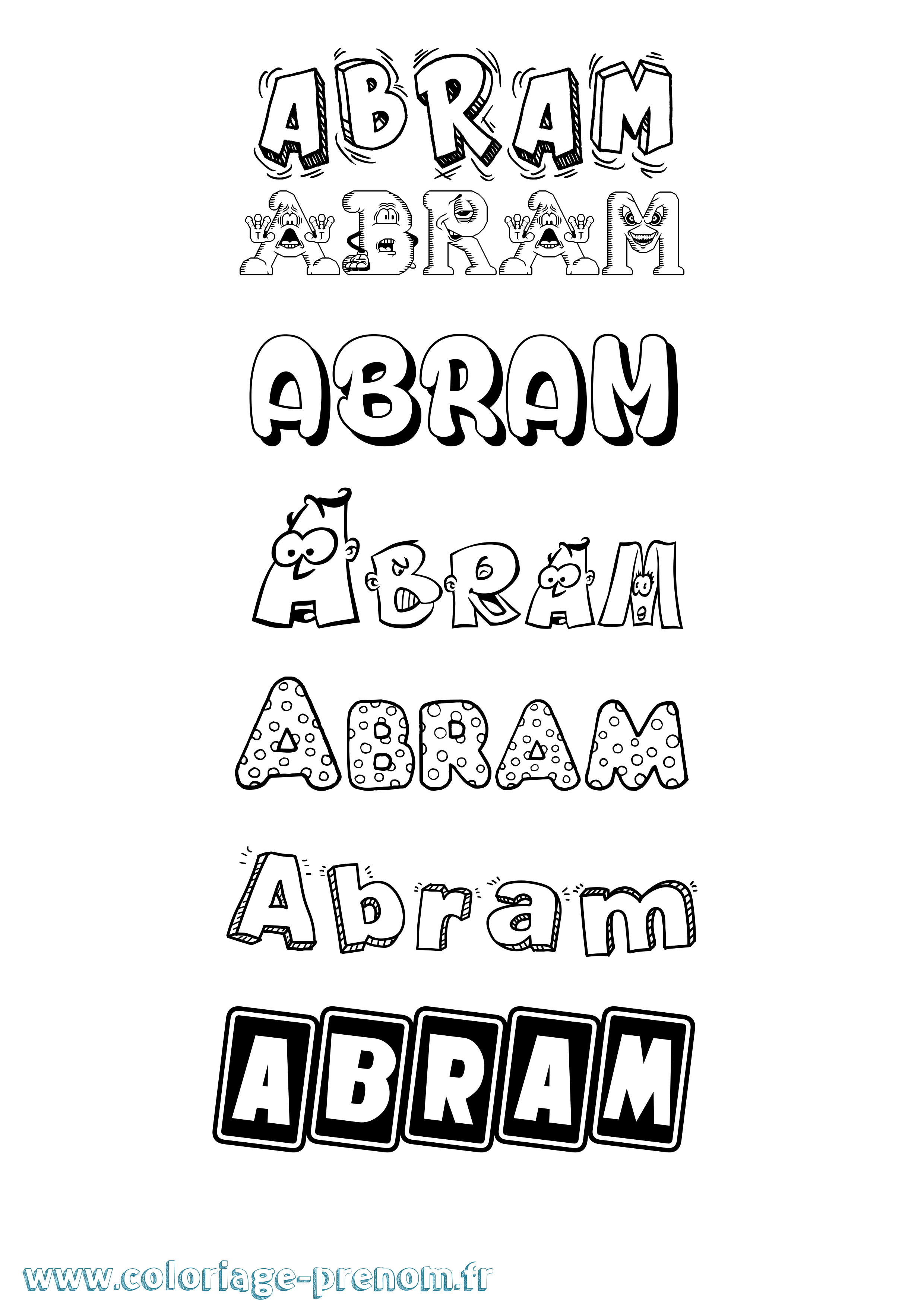 Coloriage prénom Abram Fun