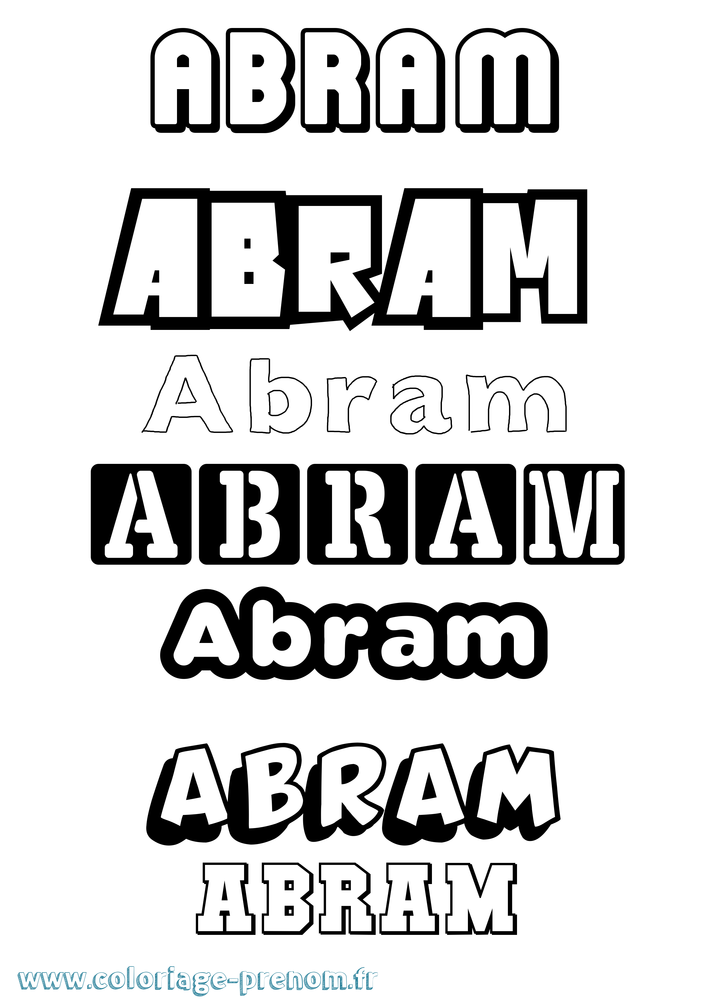 Coloriage prénom Abram Simple