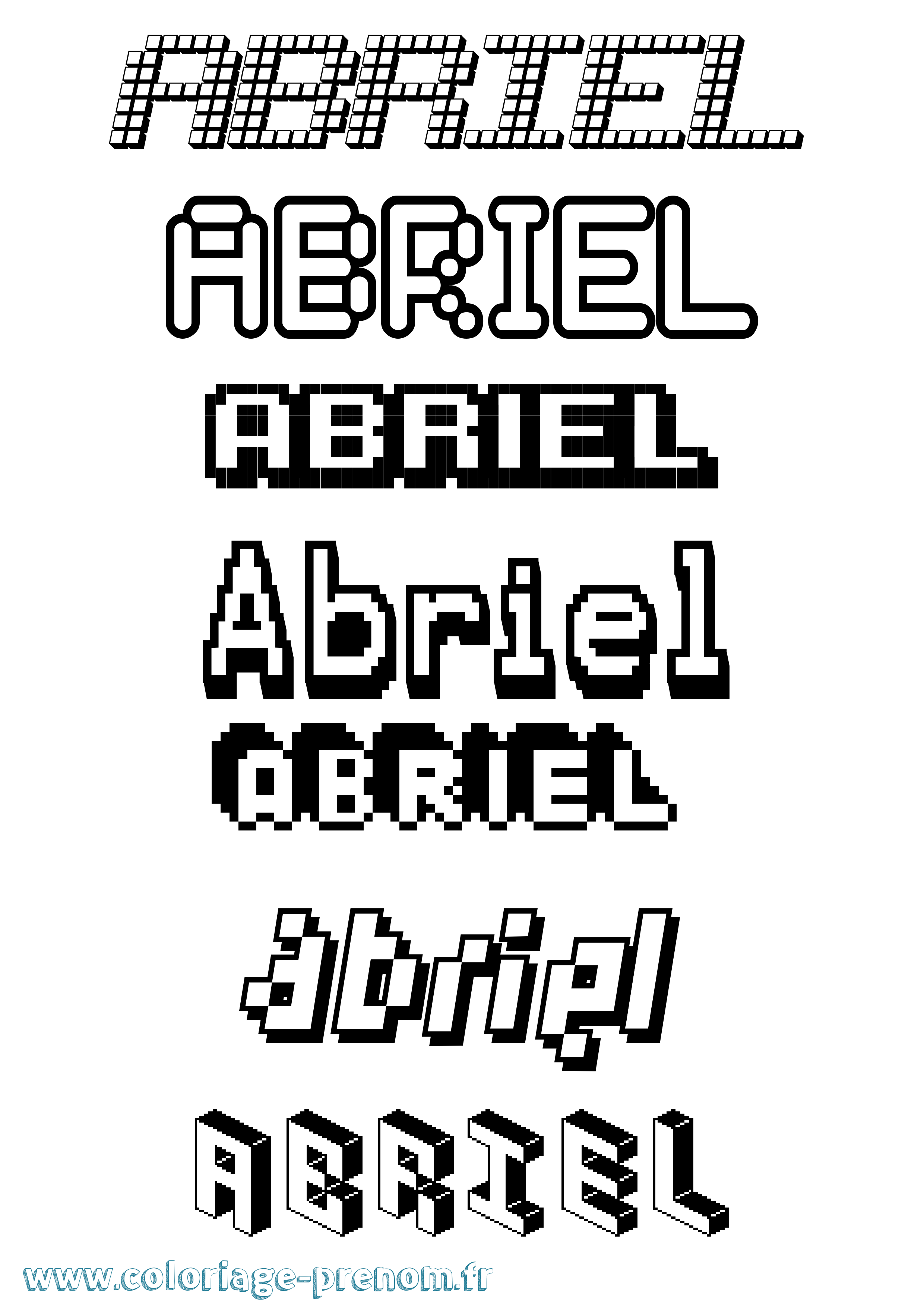 Coloriage prénom Abriel