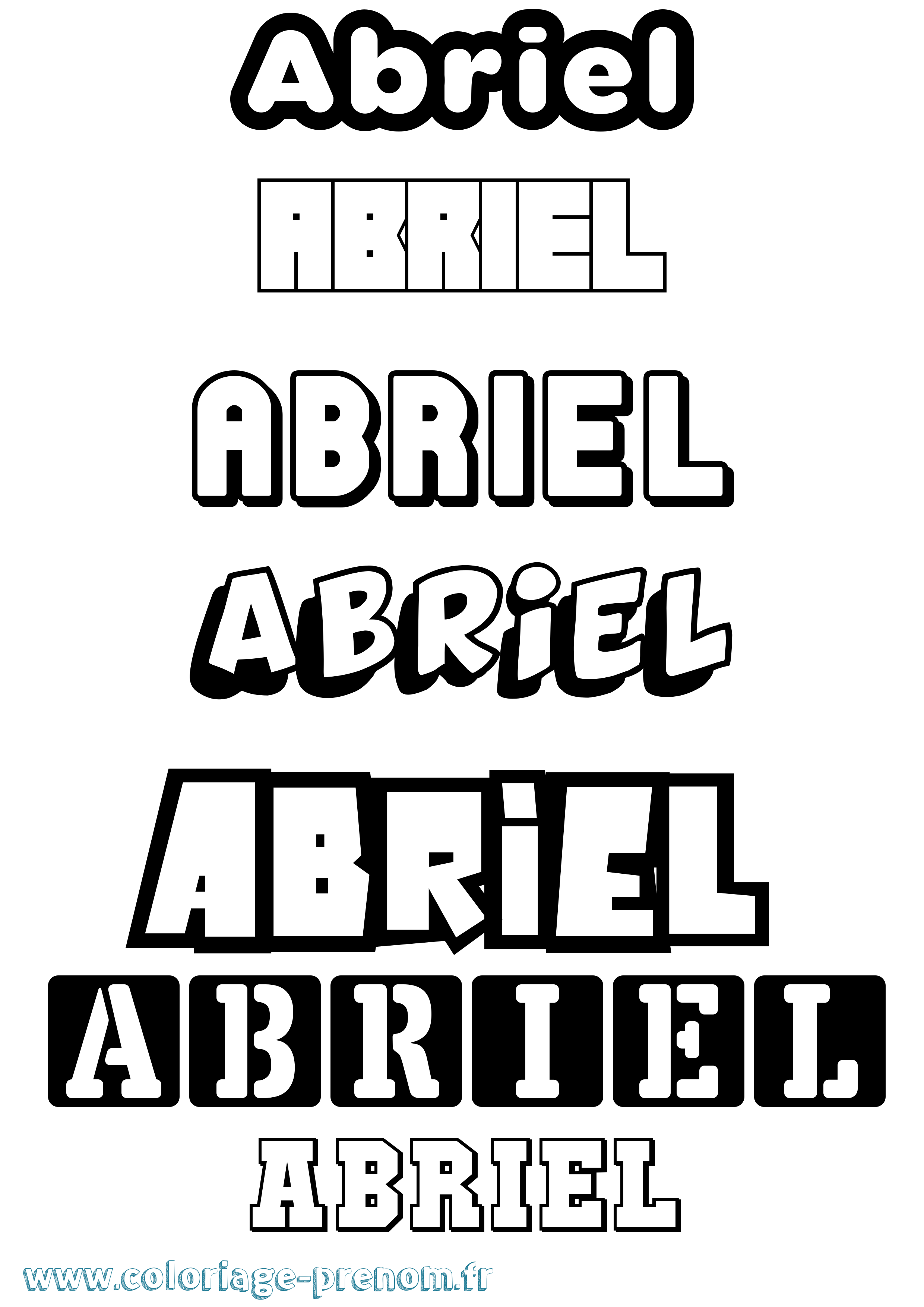 Coloriage prénom Abriel