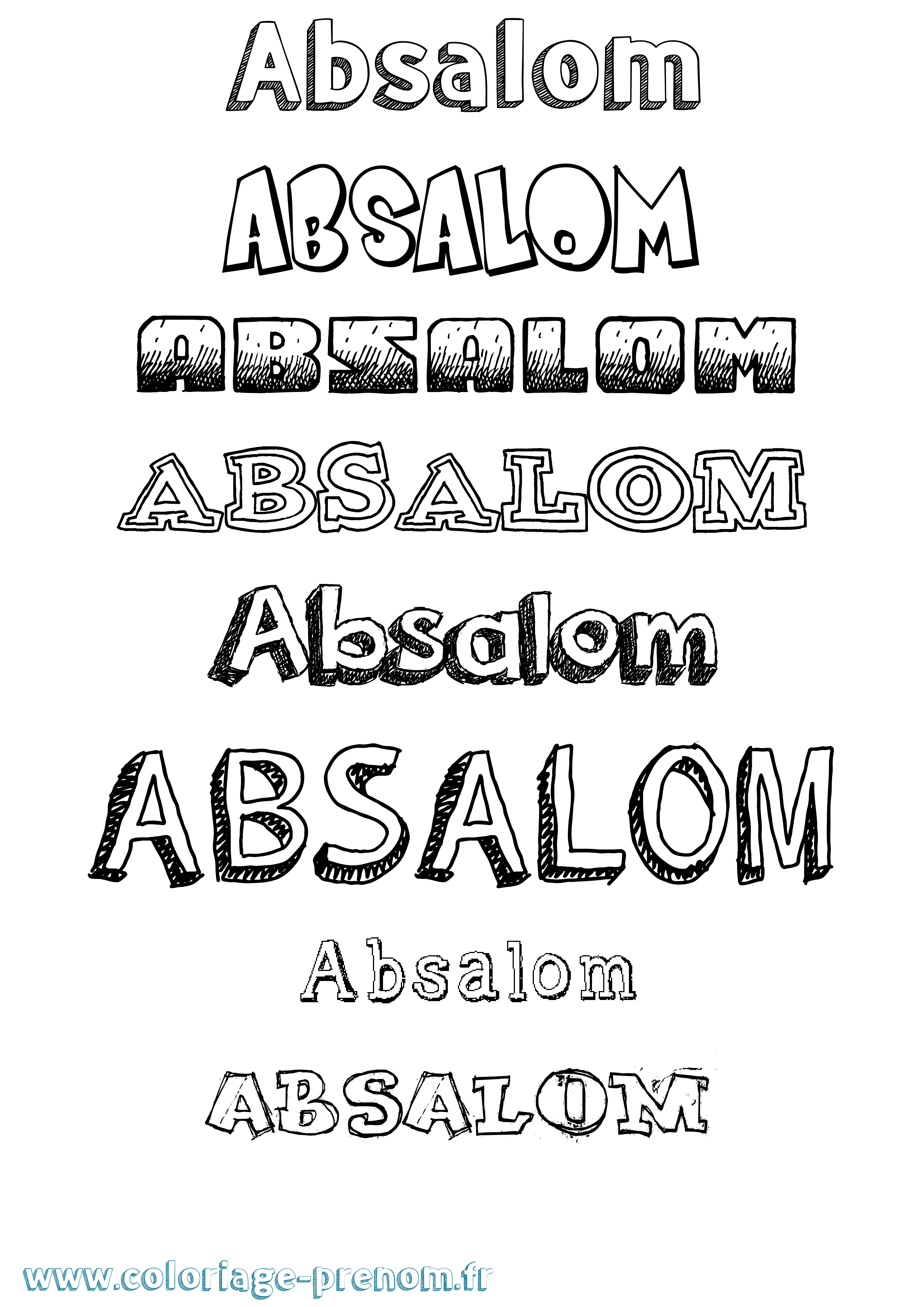 Coloriage Absalom Dessiné Coloriage prénom Absalom Dessiné