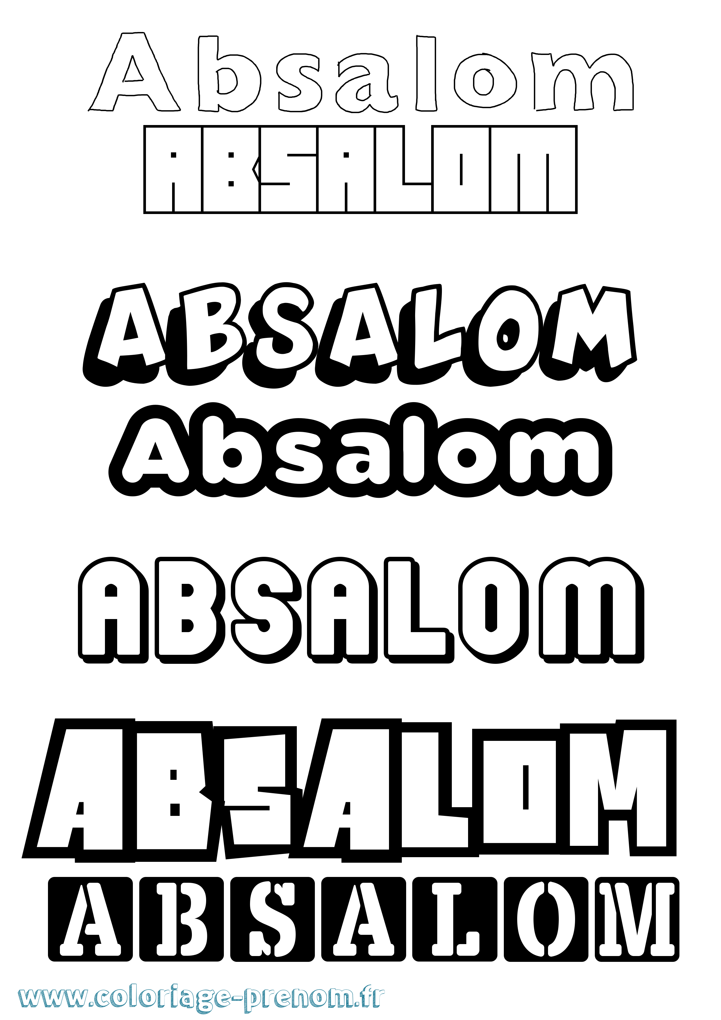 Coloriage Absalom Simple Coloriage prénom Absalom Simple