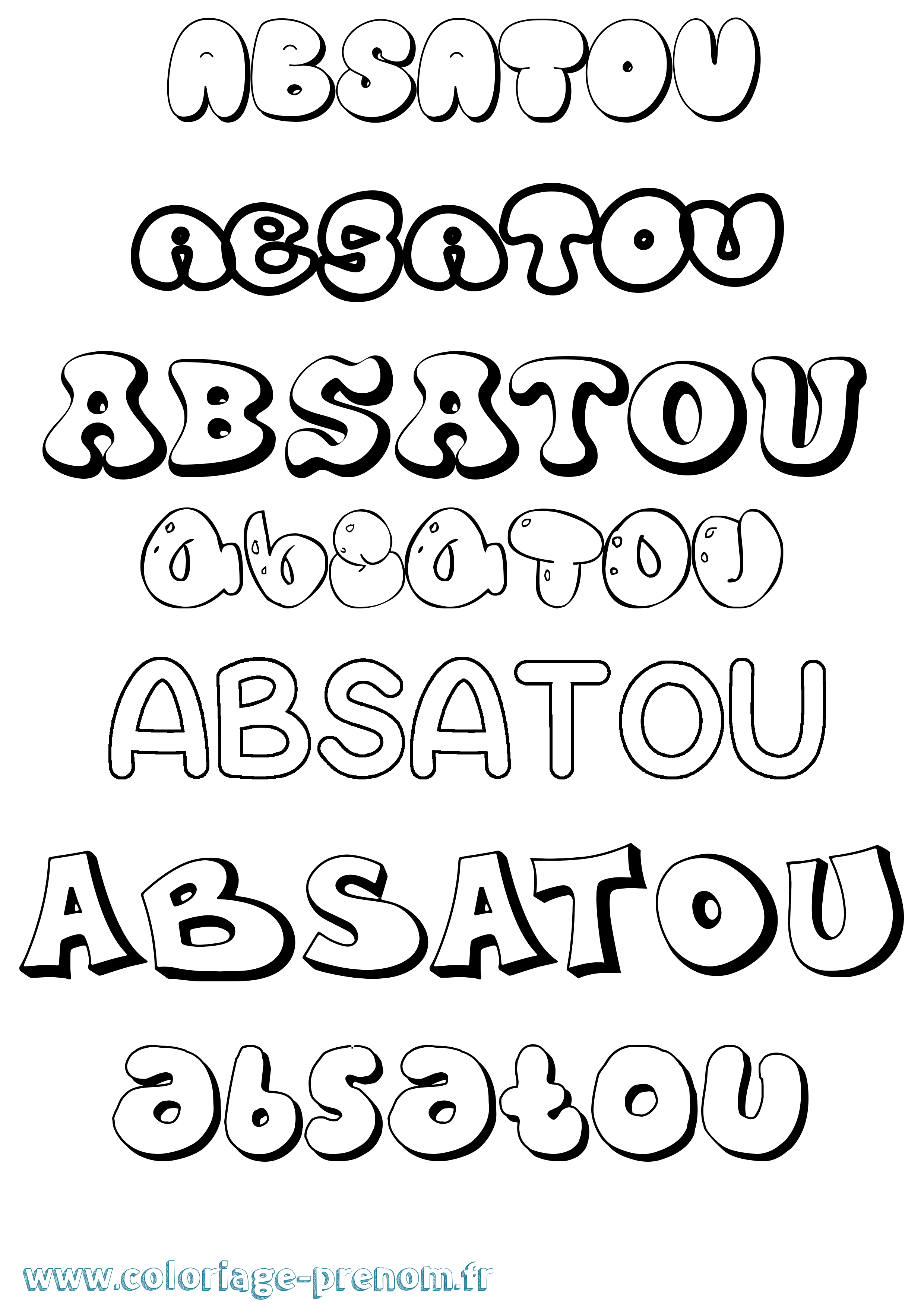 Coloriage prénom Absatou Bubble