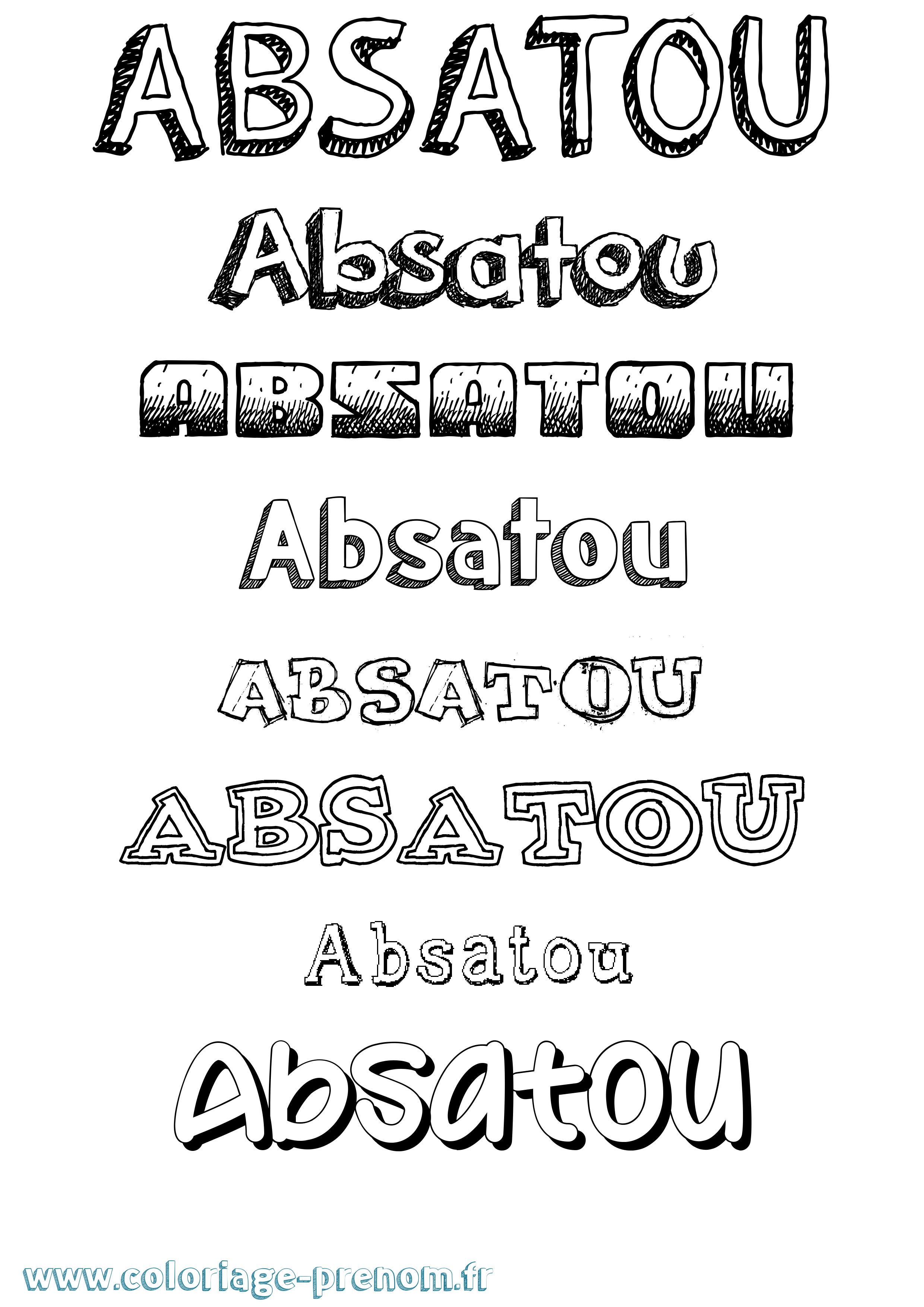 Coloriage prénom Absatou Dessiné