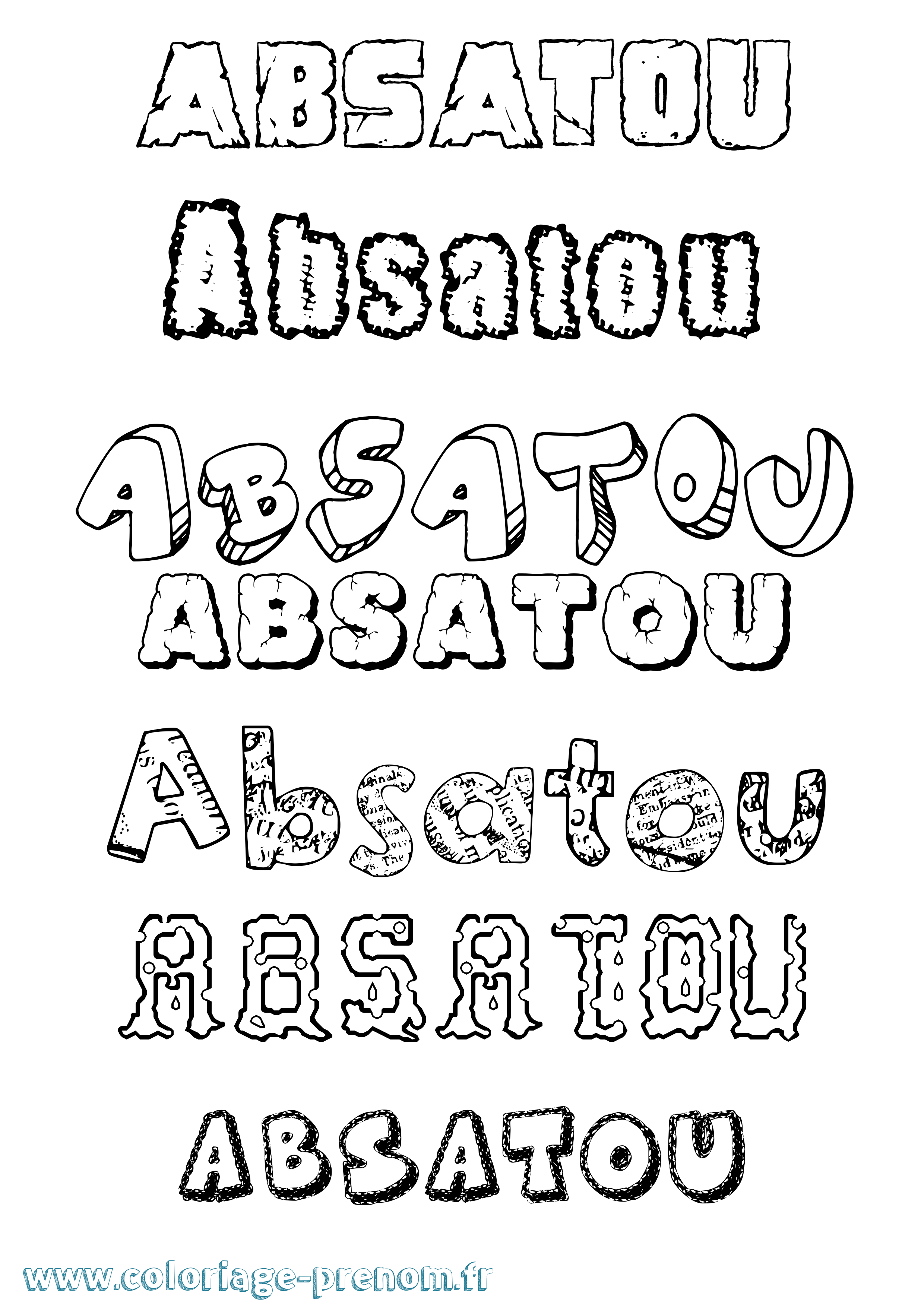 Coloriage prénom Absatou Destructuré