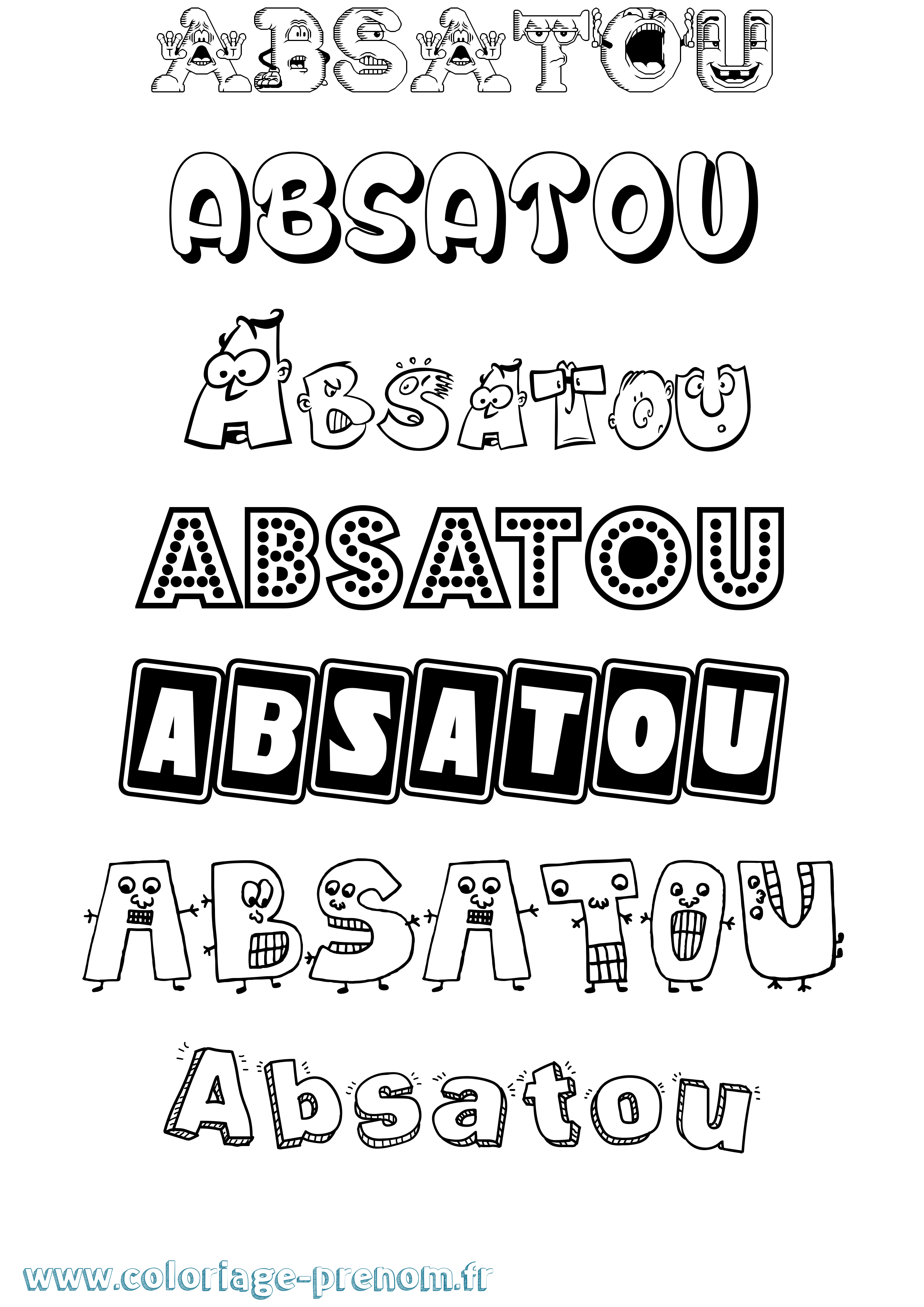 Coloriage prénom Absatou Fun
