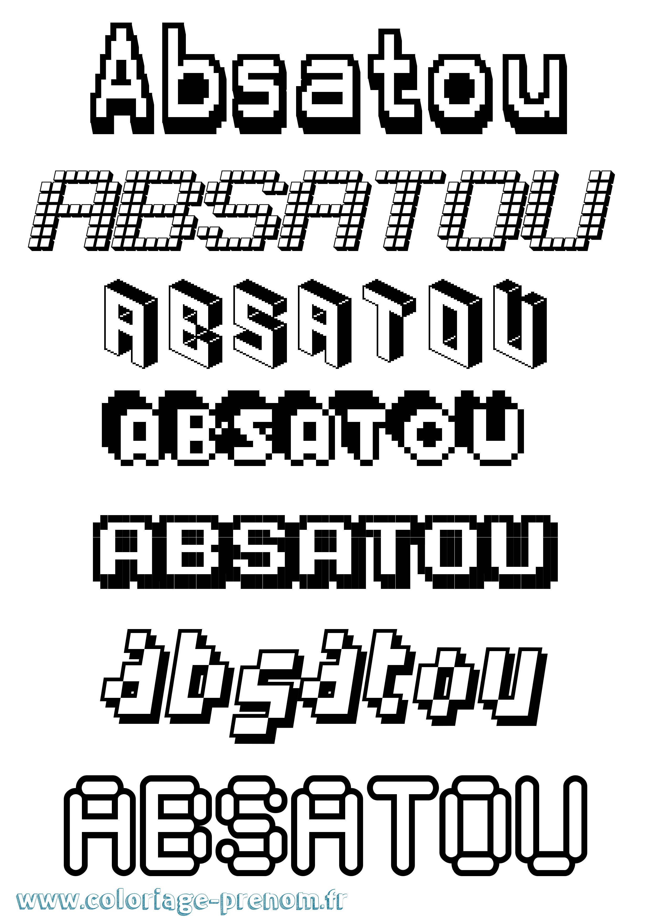 Coloriage prénom Absatou Pixel