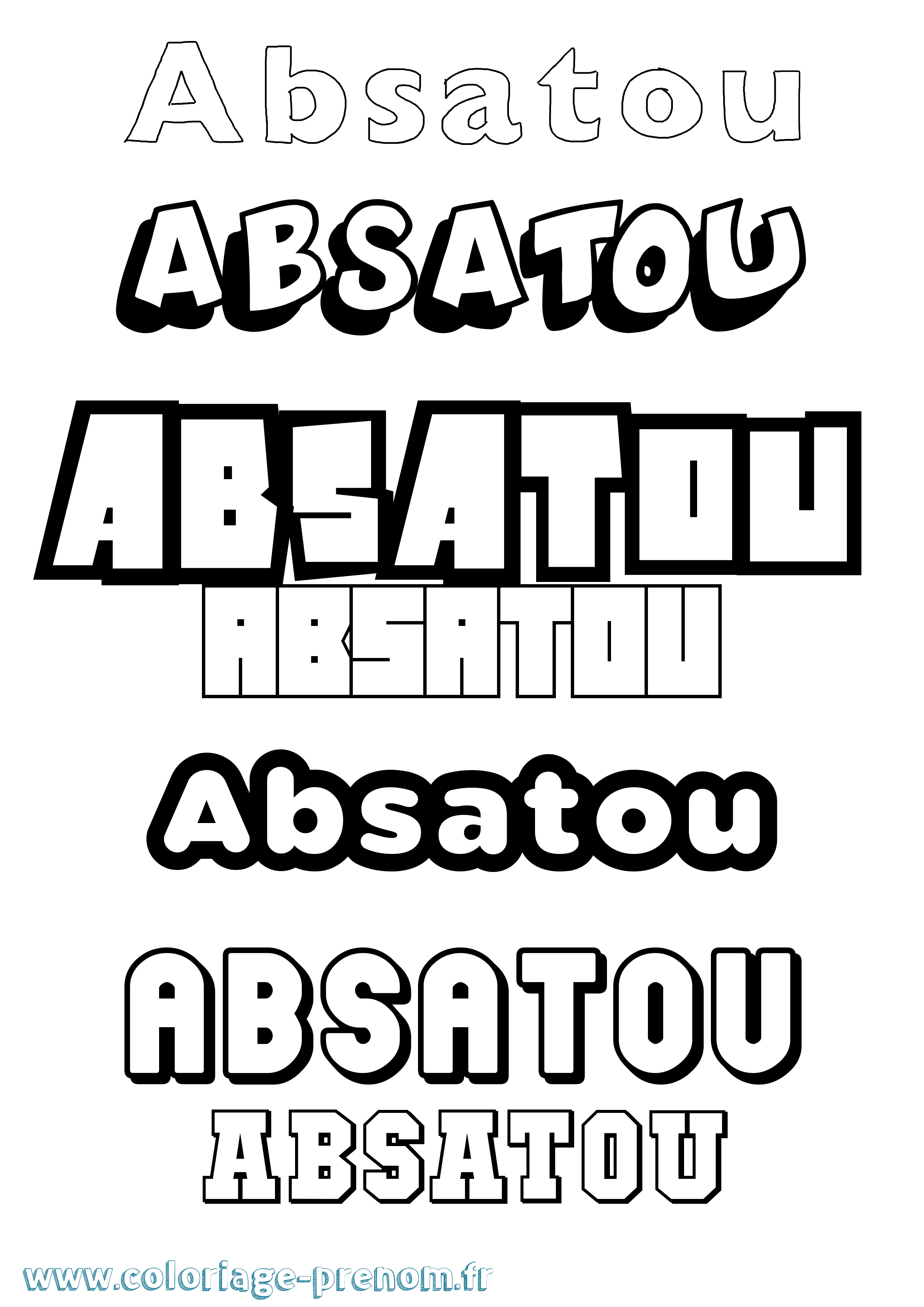 Coloriage prénom Absatou Simple