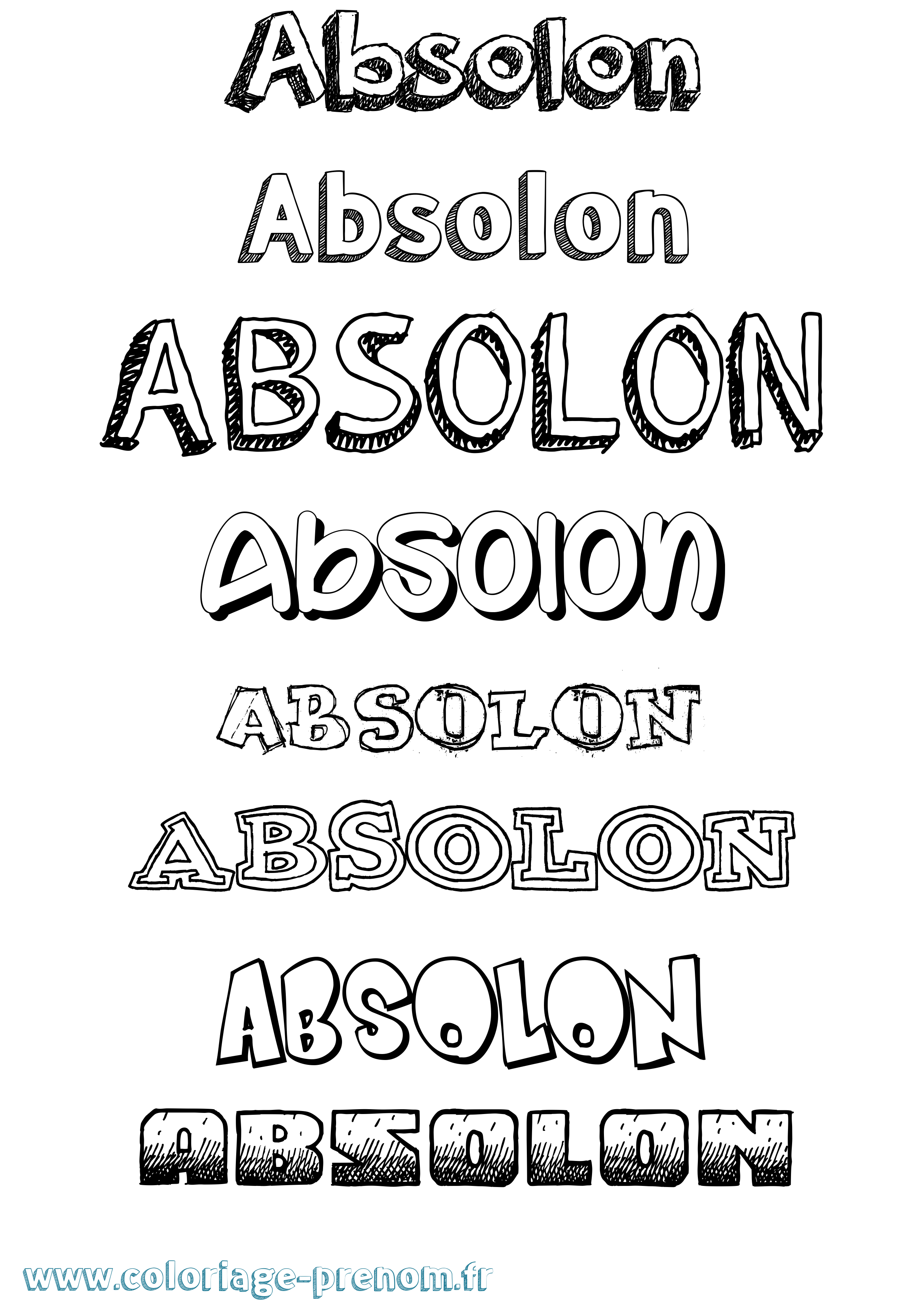 Coloriage prénom Absolon Dessiné