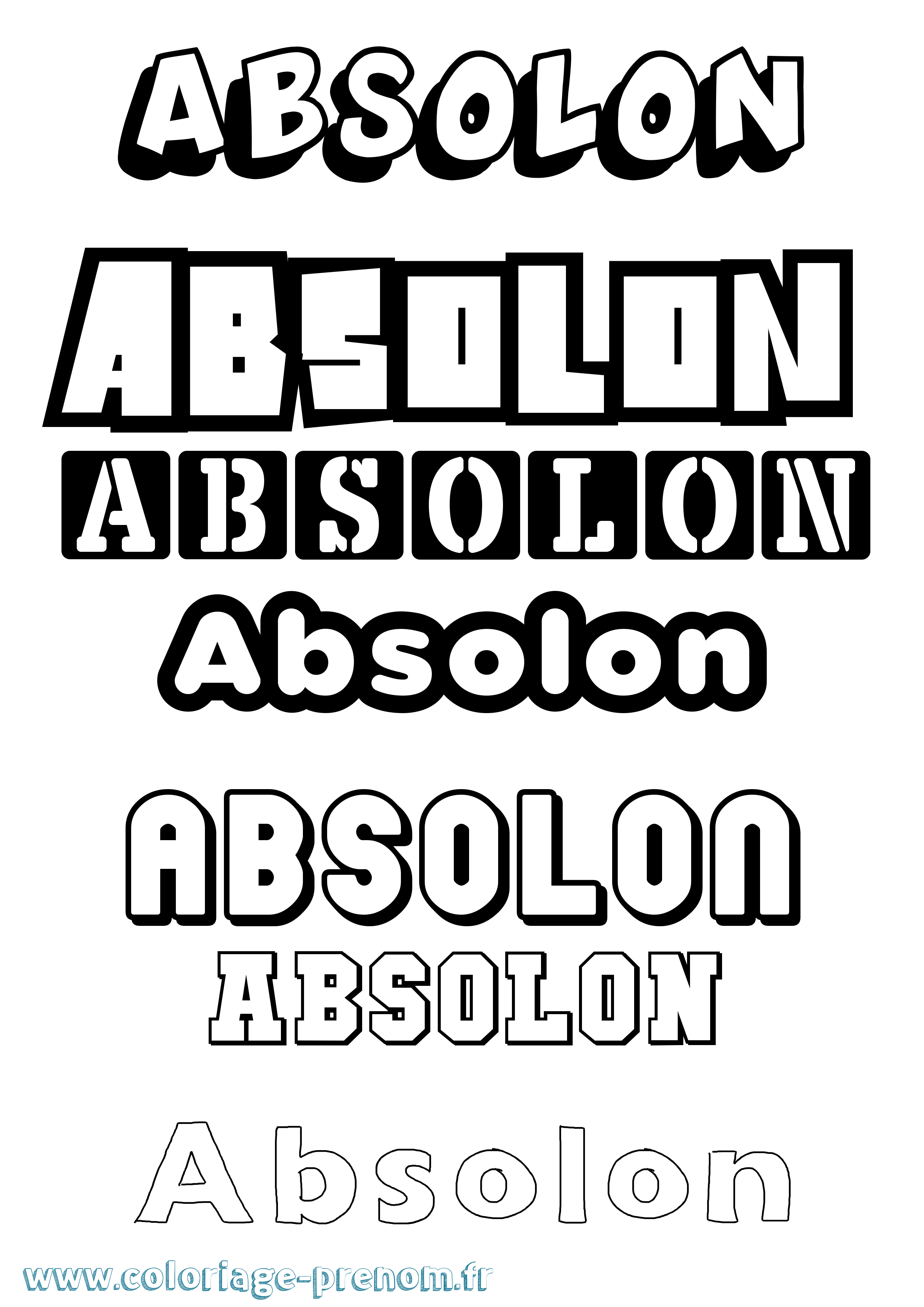 Coloriage prénom Absolon Simple