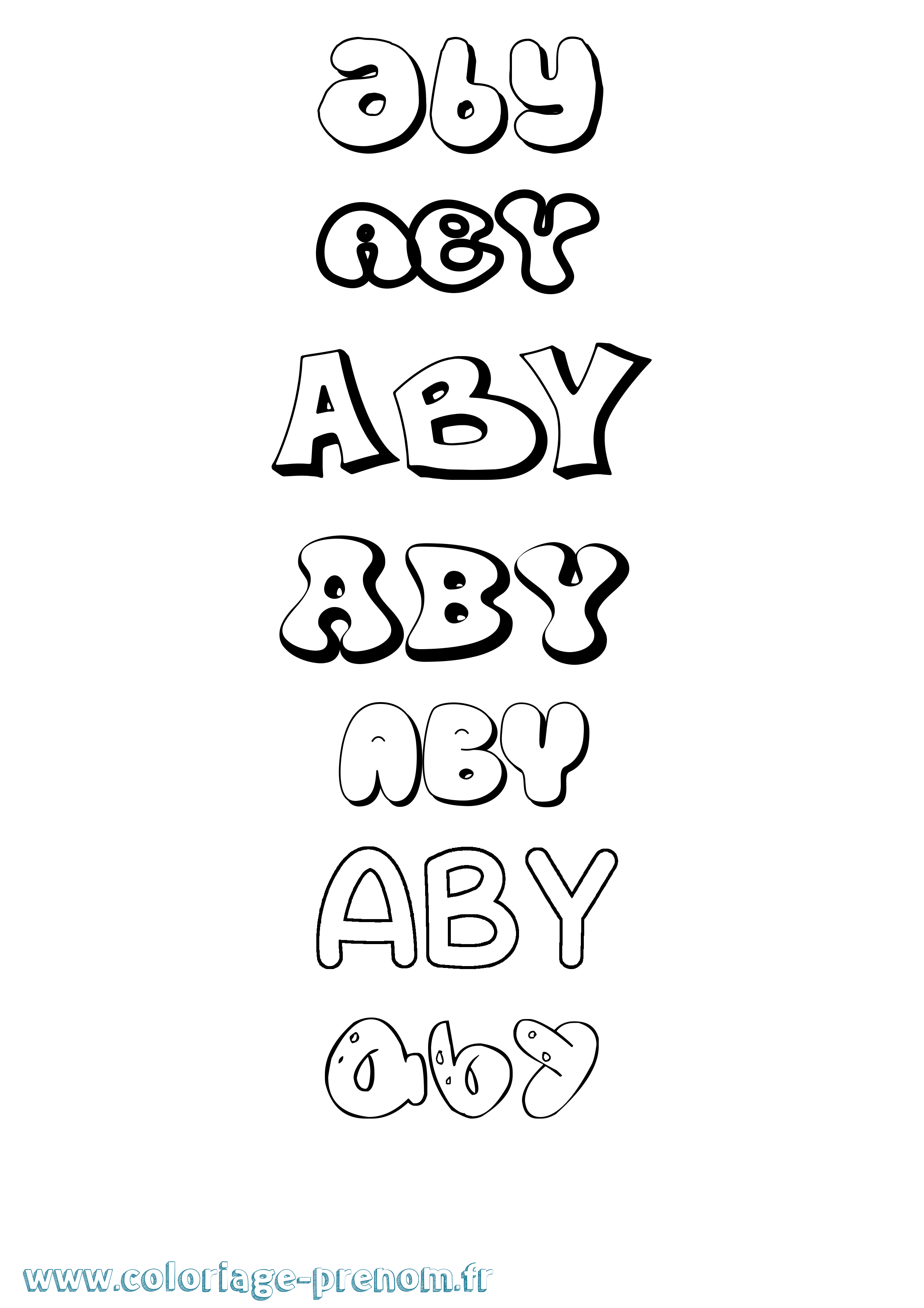 Coloriage Aby Bubble Coloriage prénom Aby Bubble