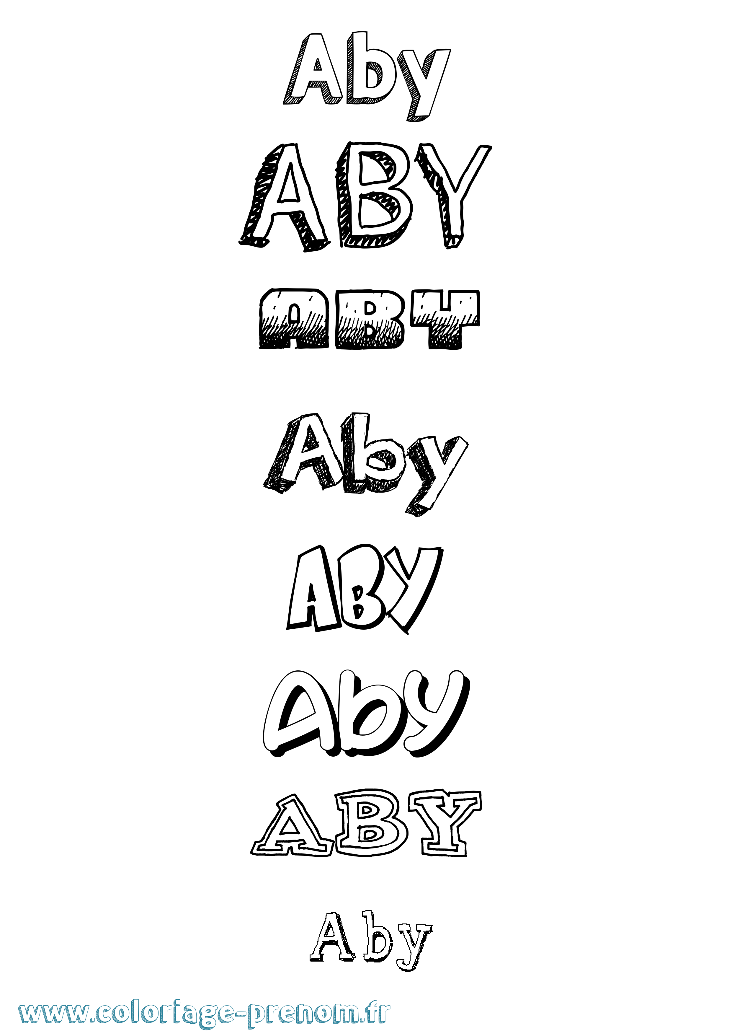 Coloriage Aby Dessiné Coloriage prénom Aby Dessiné