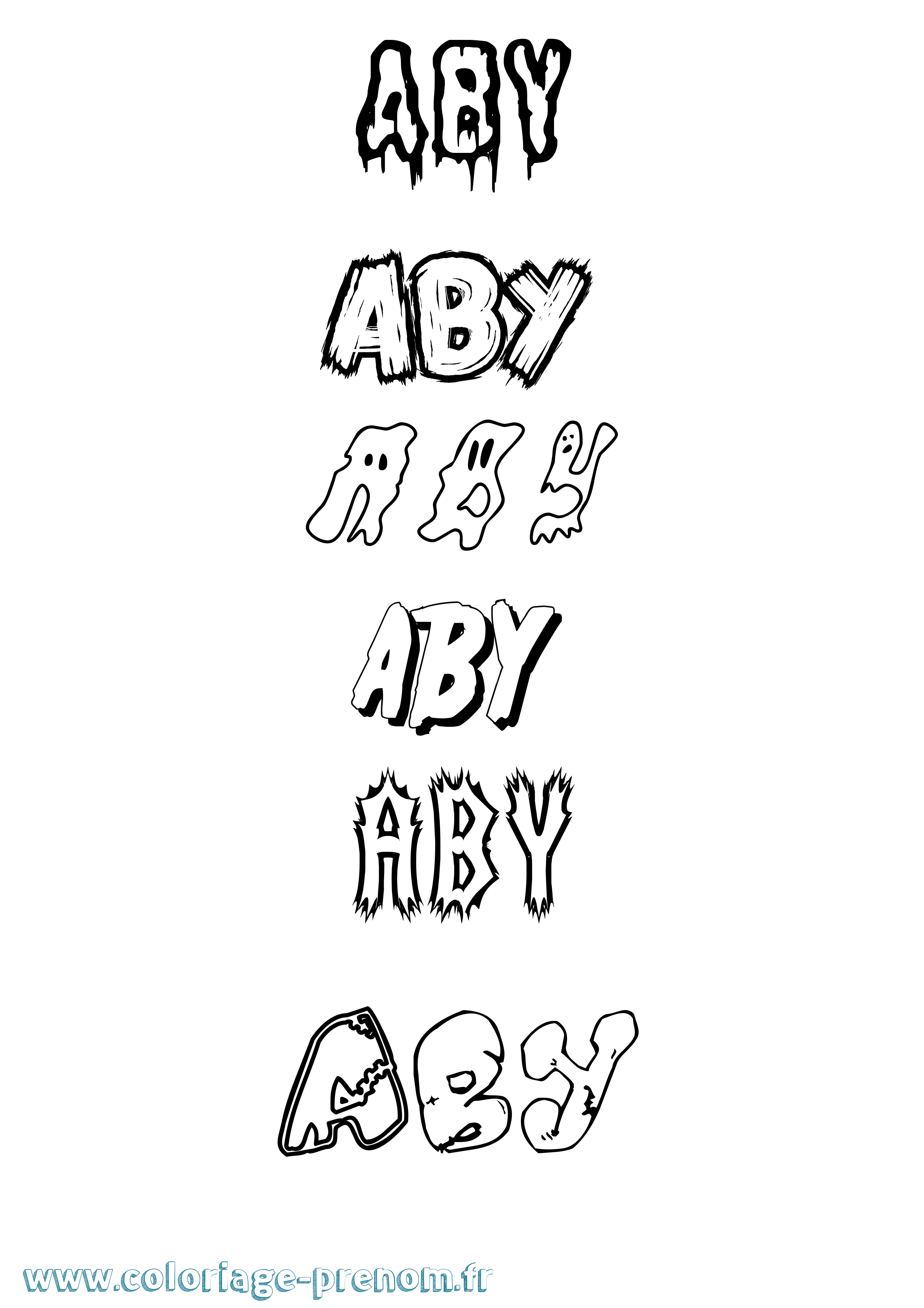 Coloriage Aby Frisson Coloriage prénom Aby Frisson