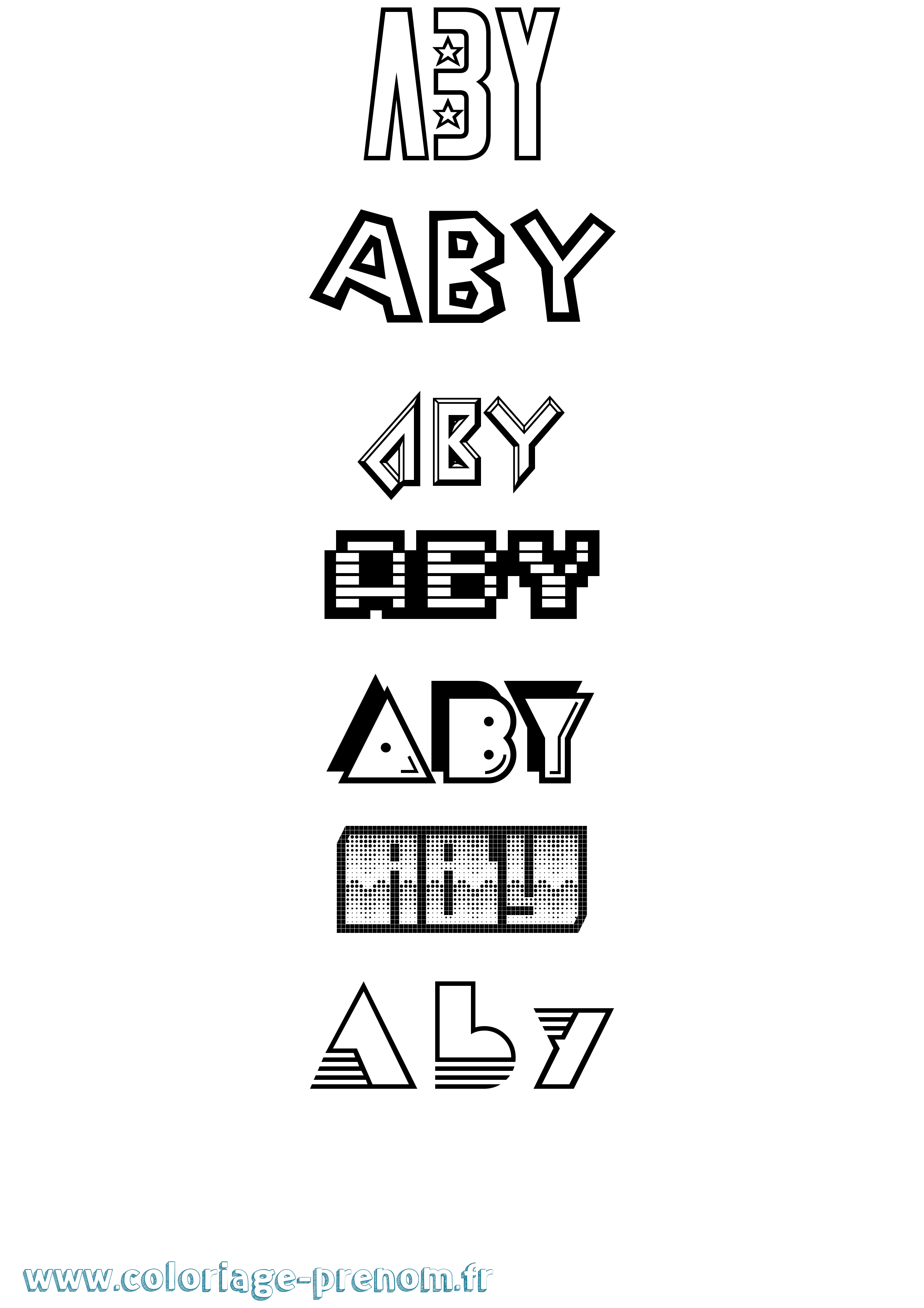 Coloriage Aby Jeux Vidéos Coloriage prénom Aby Jeux Vidéos