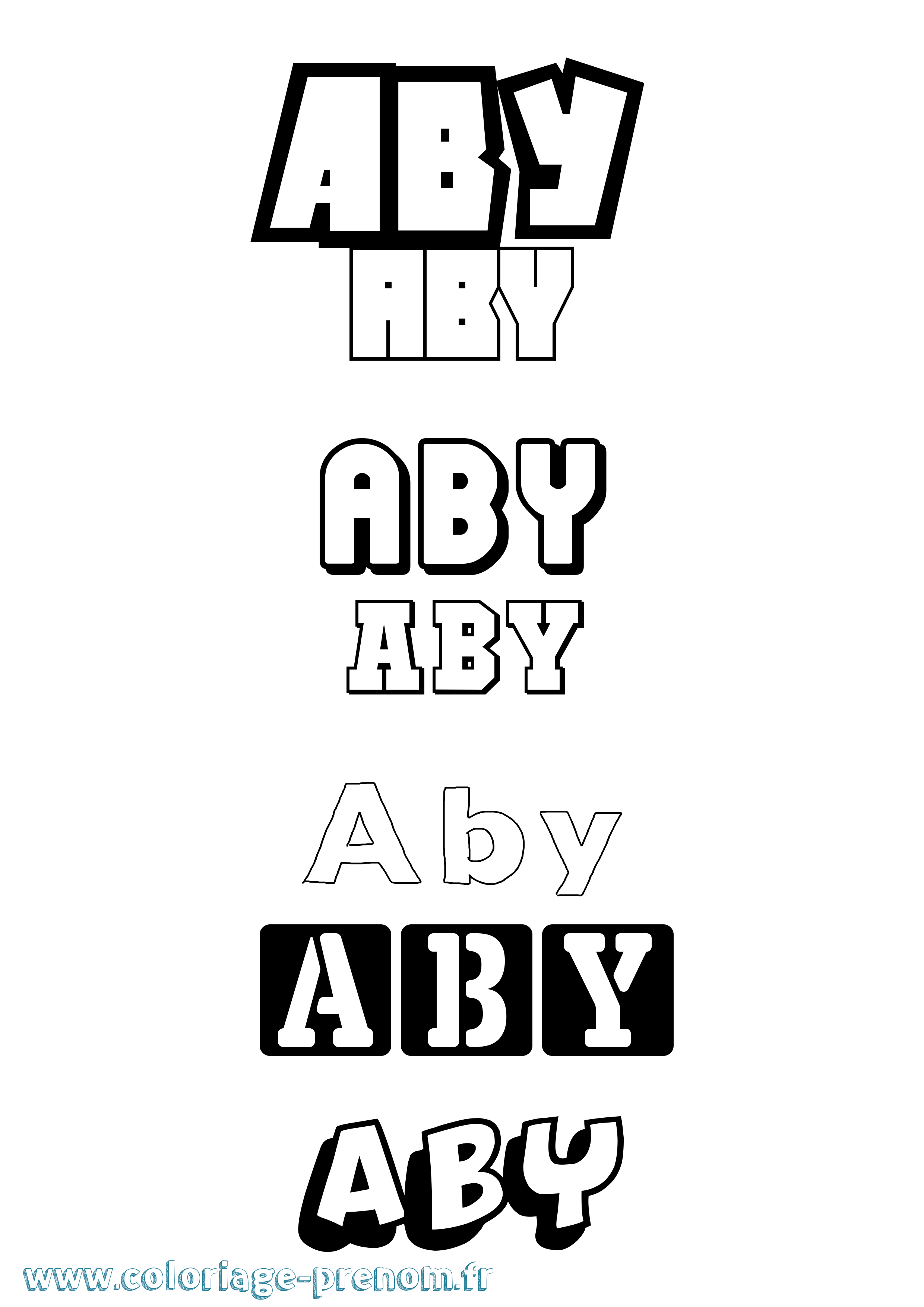 Coloriage Aby Simple Coloriage prénom Aby Simple