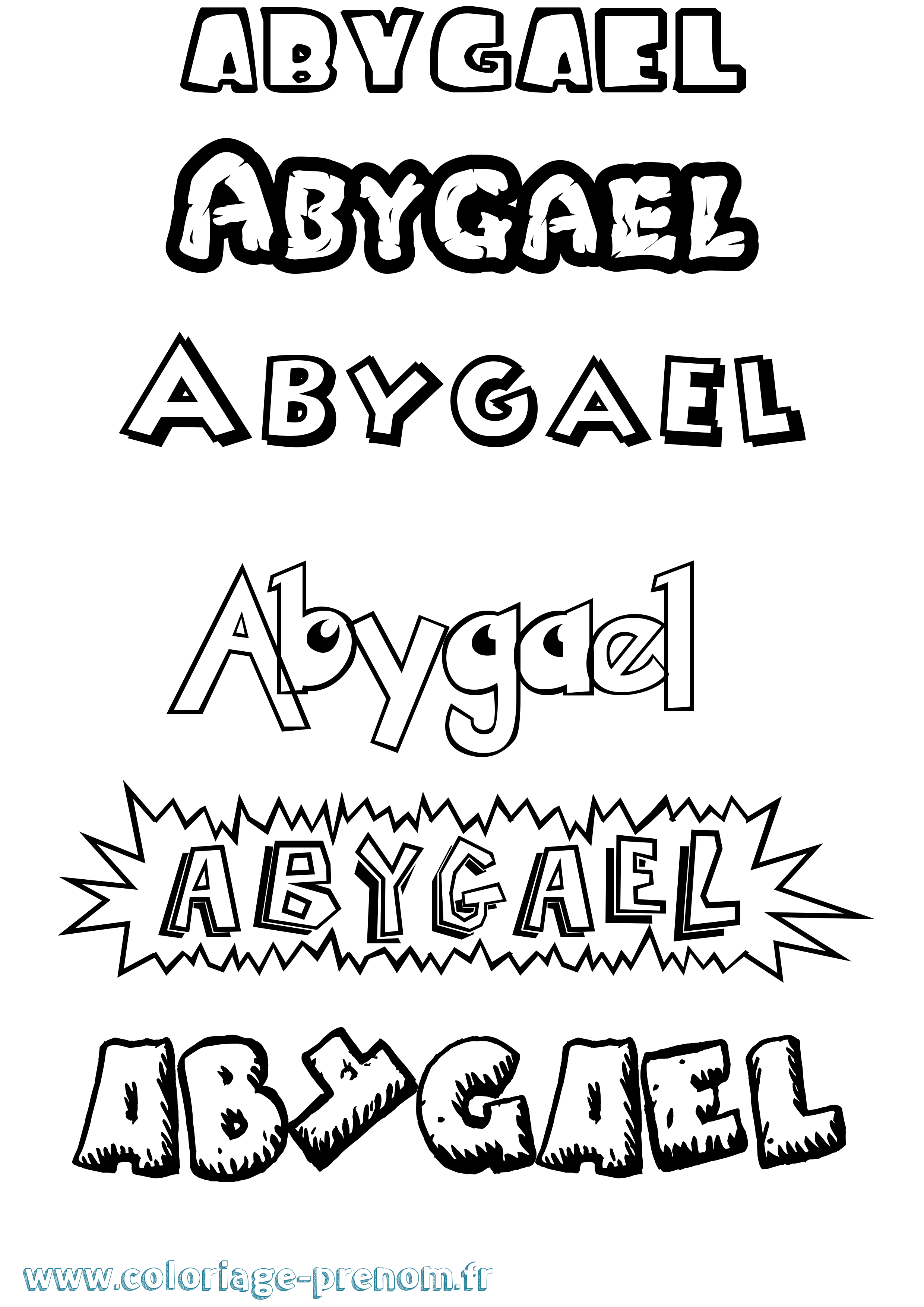 Coloriage prénom Abygael Dessin Animé