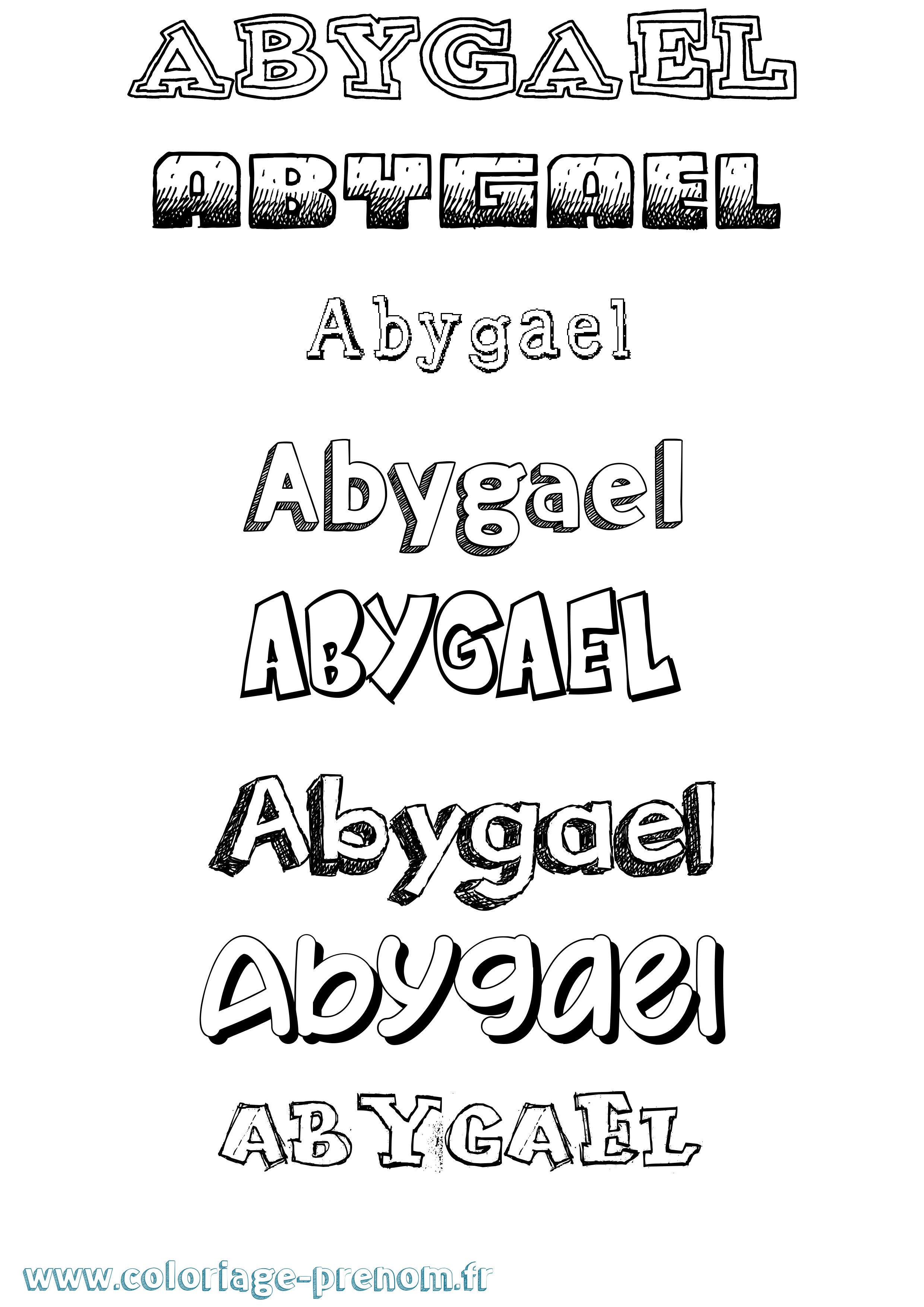 Coloriage prénom Abygael Dessiné