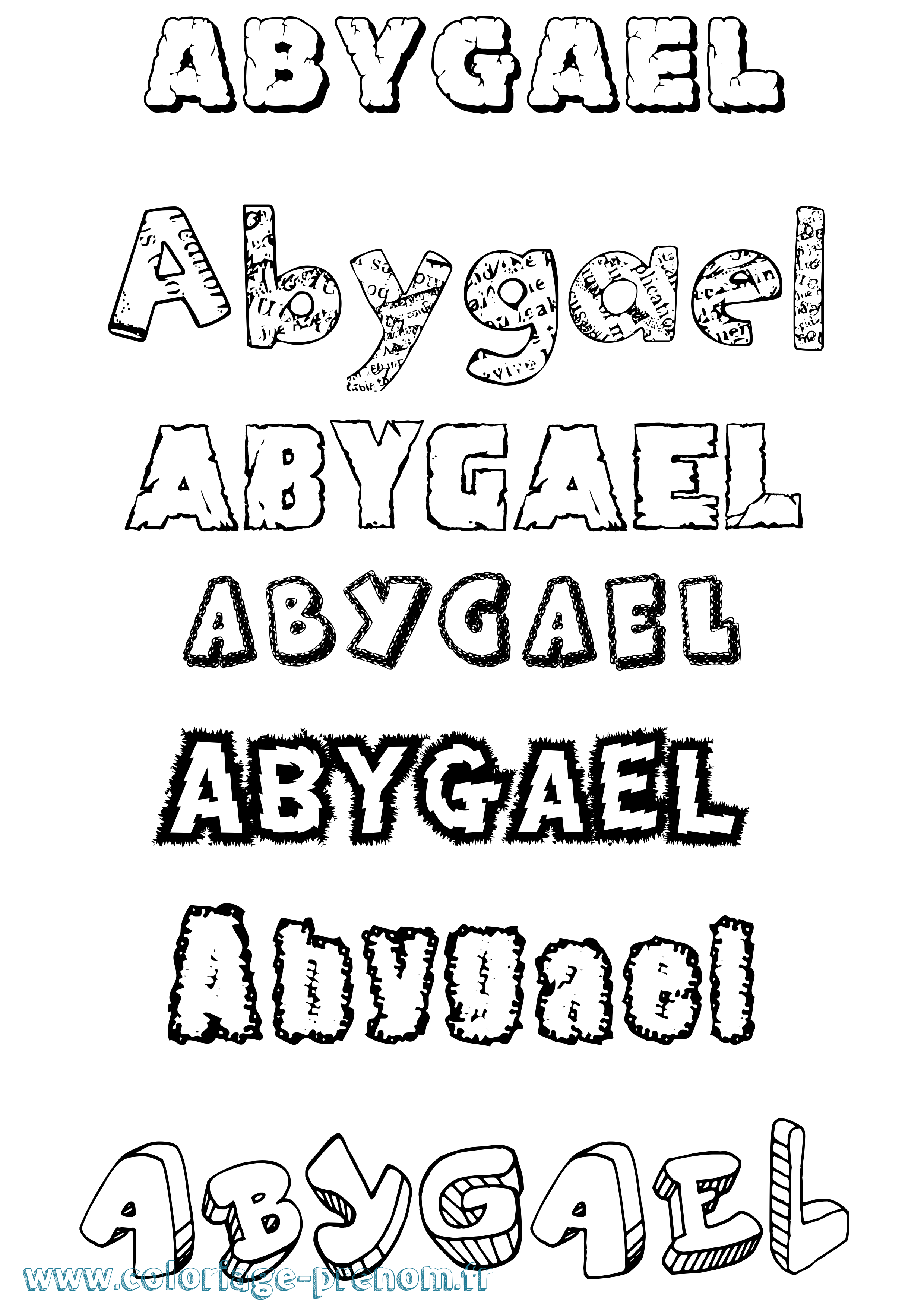 Coloriage prénom Abygael Destructuré