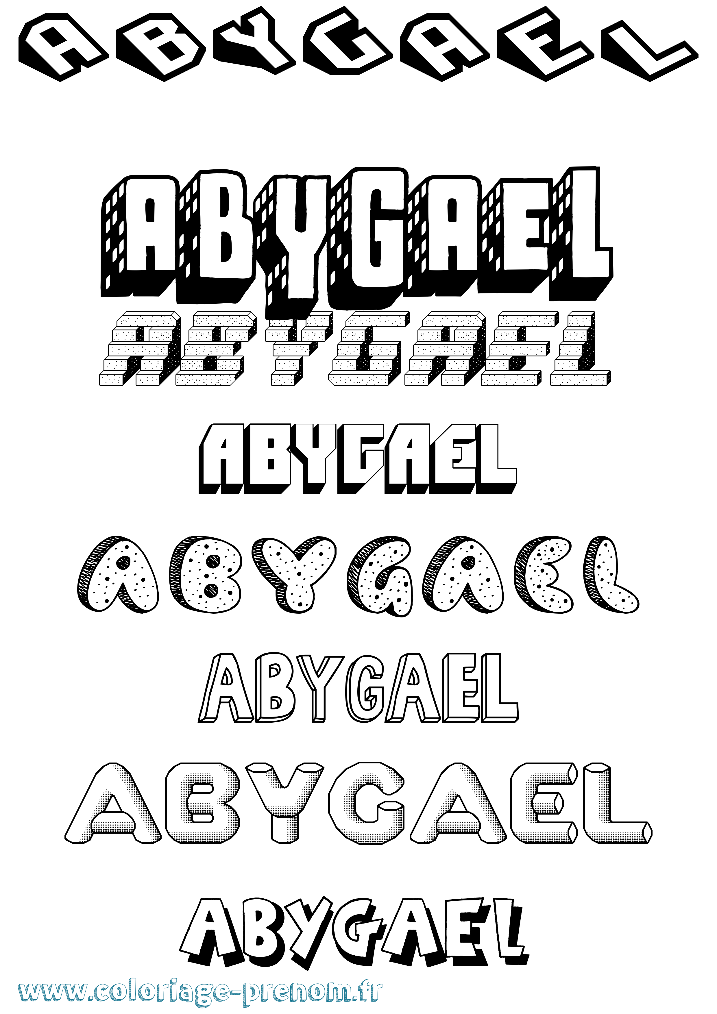 Coloriage prénom Abygael Effet 3D