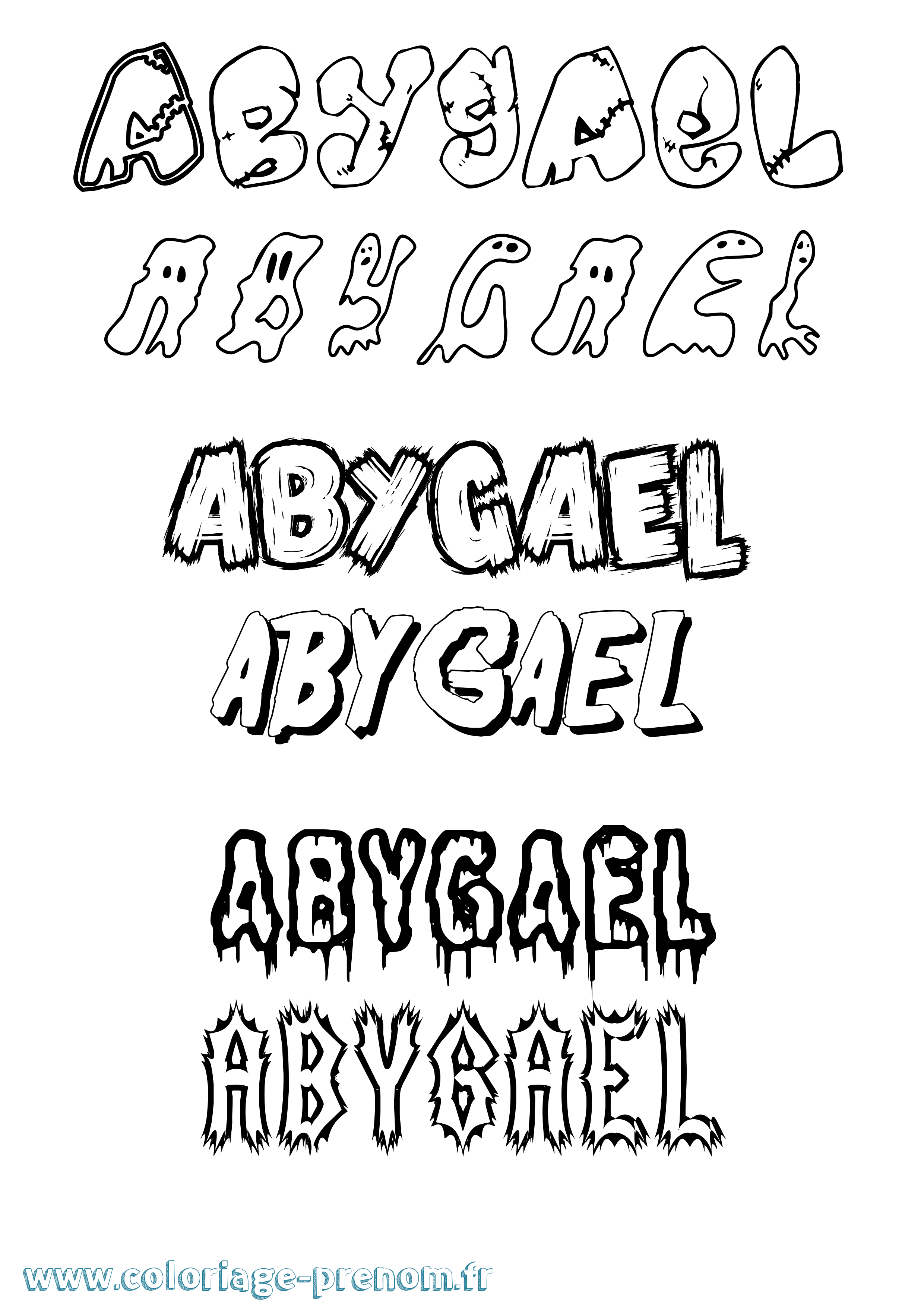 Coloriage prénom Abygael Frisson