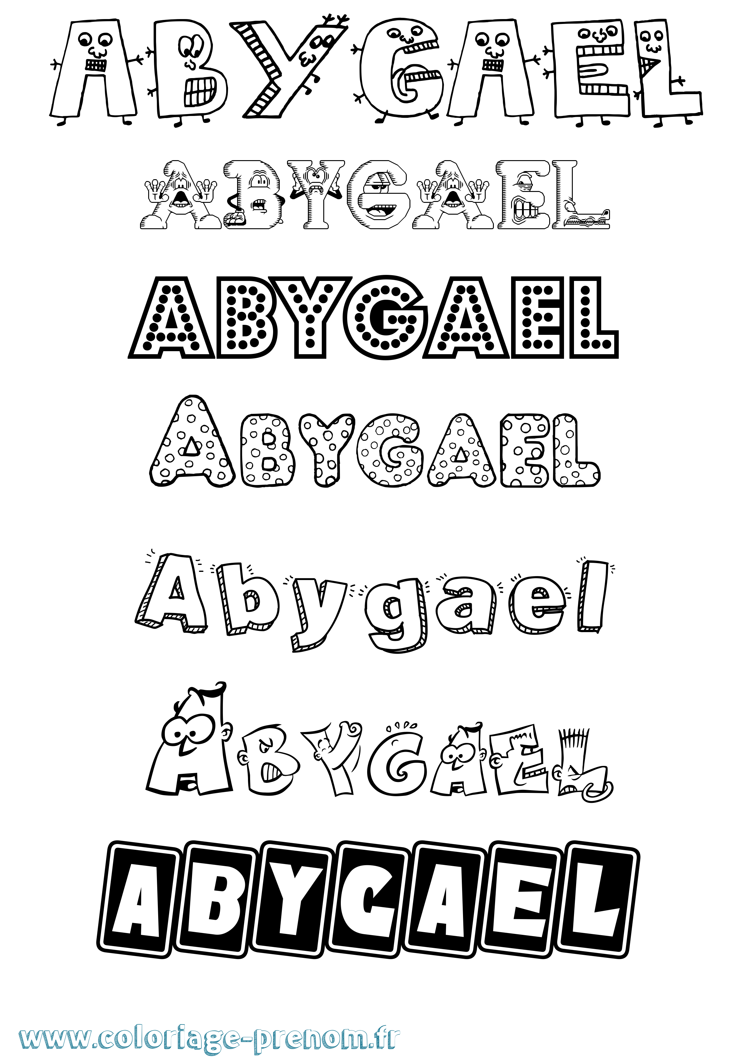 Coloriage prénom Abygael Fun
