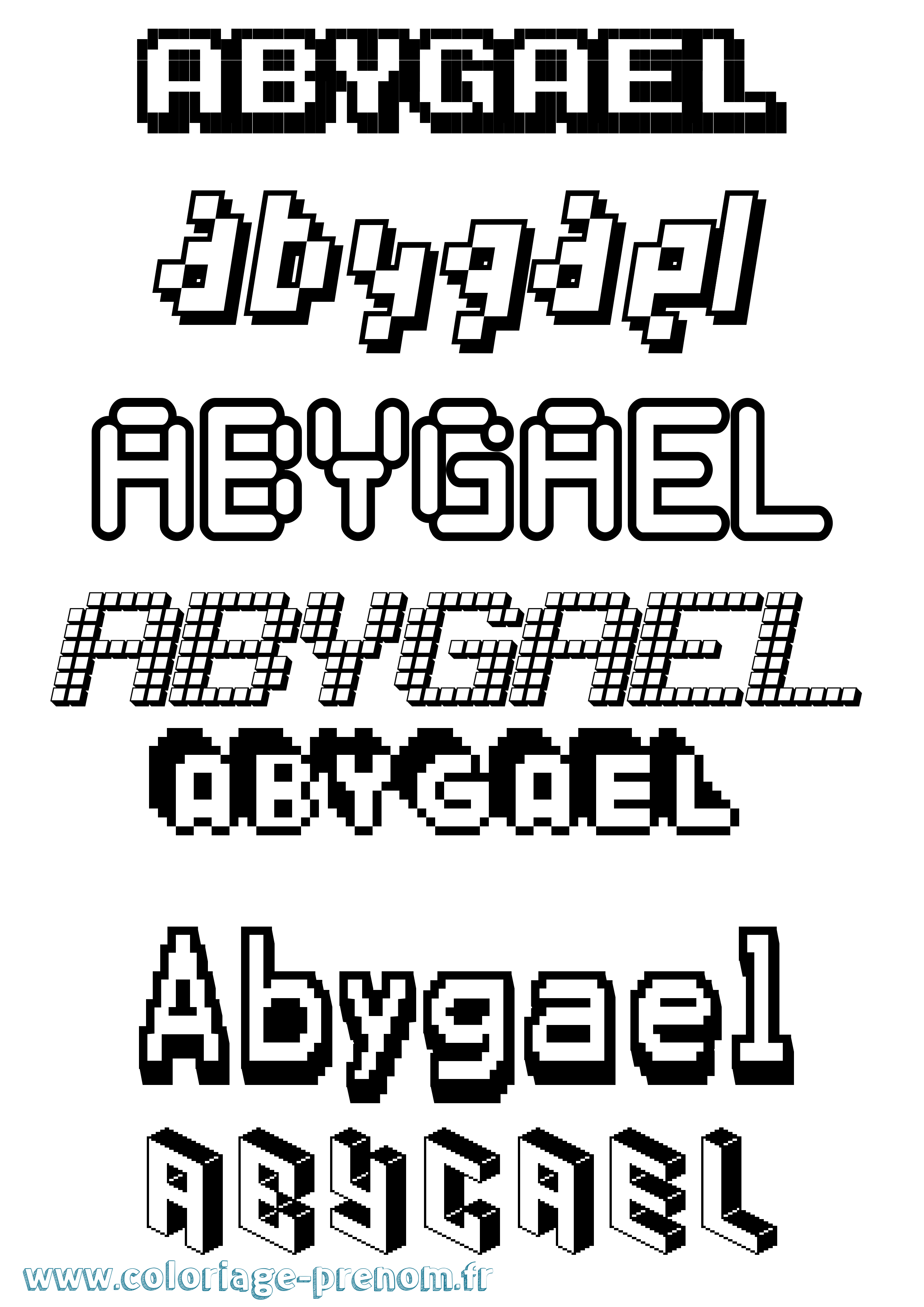 Coloriage prénom Abygael Pixel