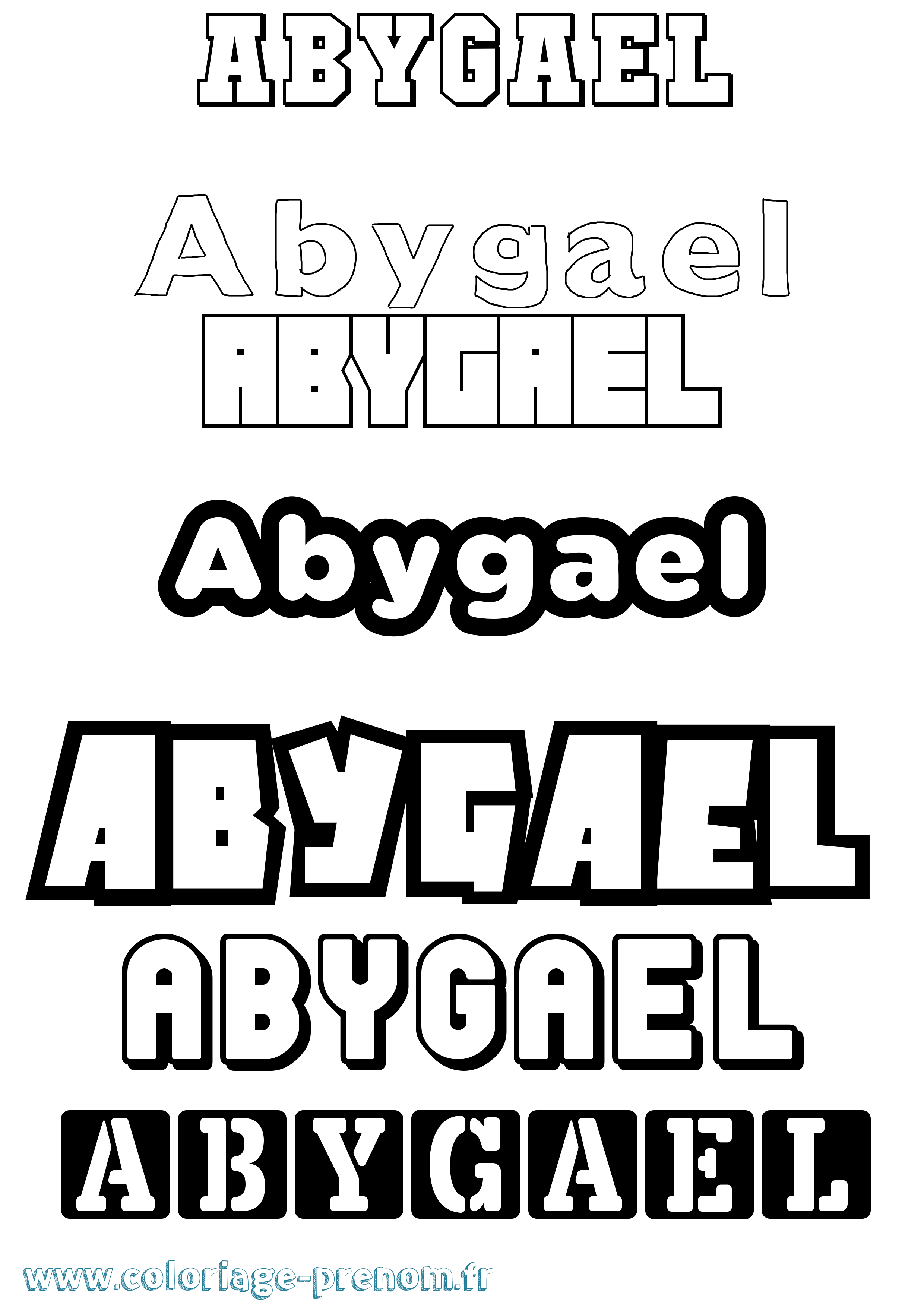Coloriage prénom Abygael Simple