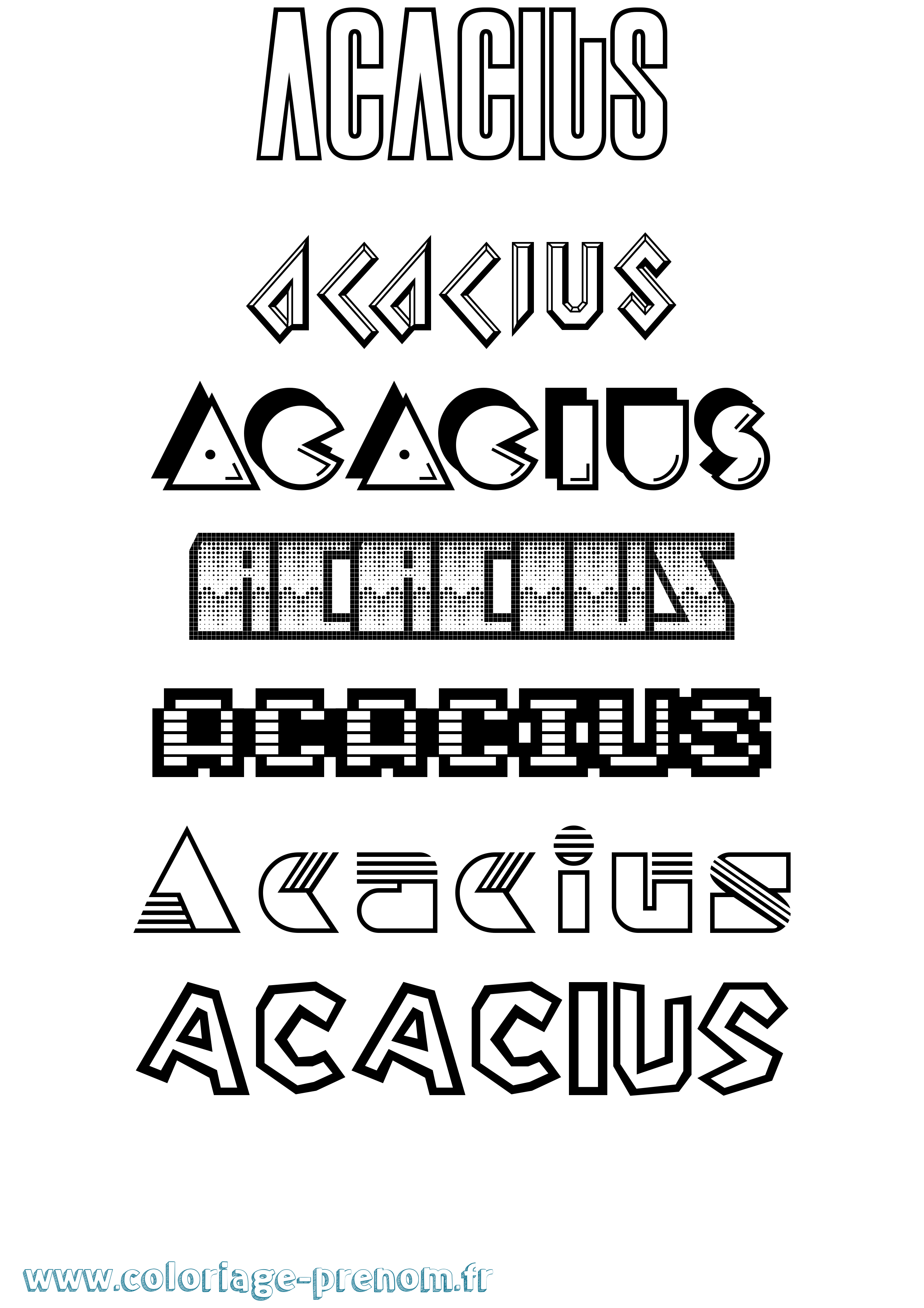 Coloriage Acacius Jeux Vidéos Coloriage prénom Acacius Jeux Vidéos