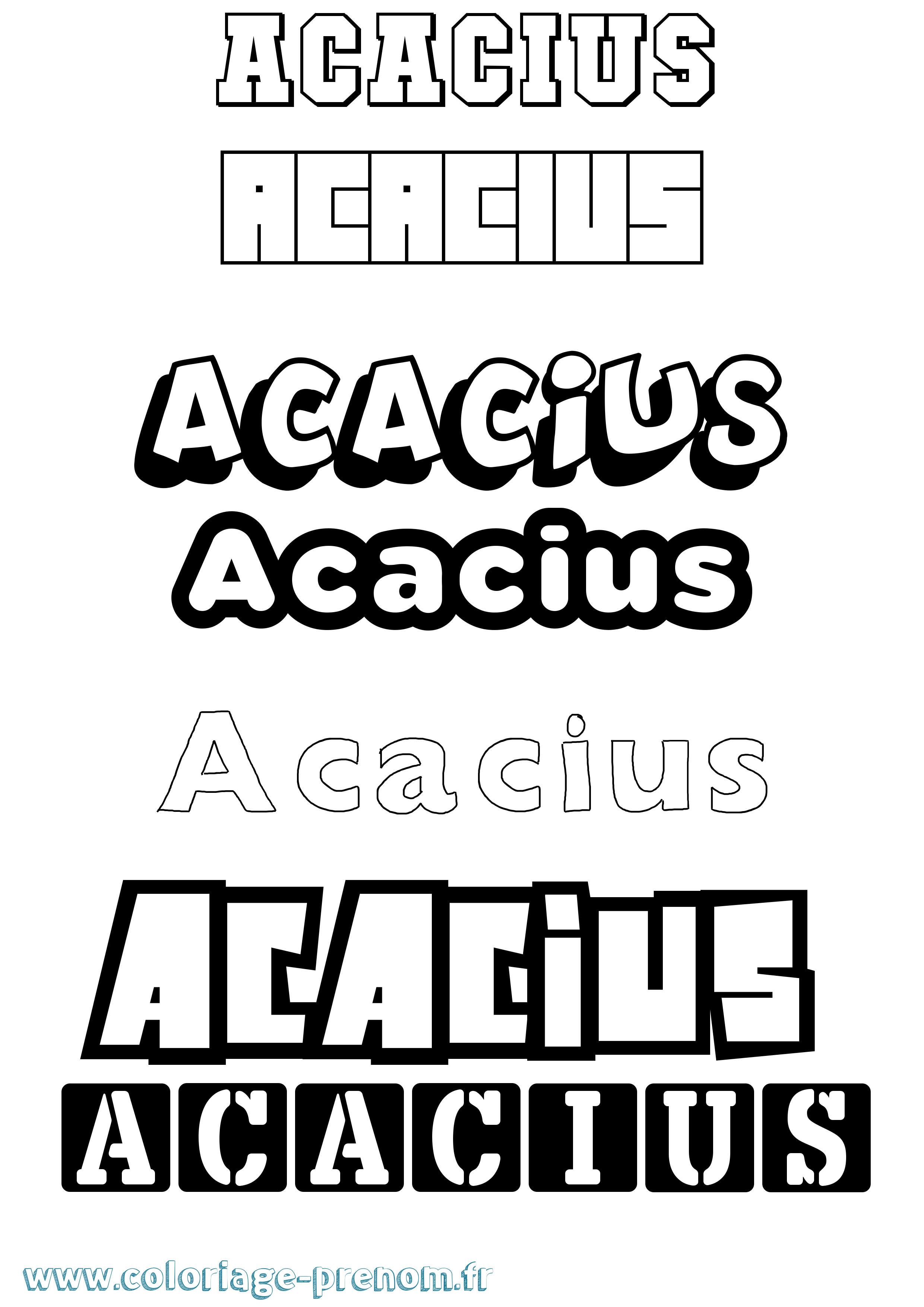 Coloriage Acacius Simple Coloriage prénom Acacius Simple