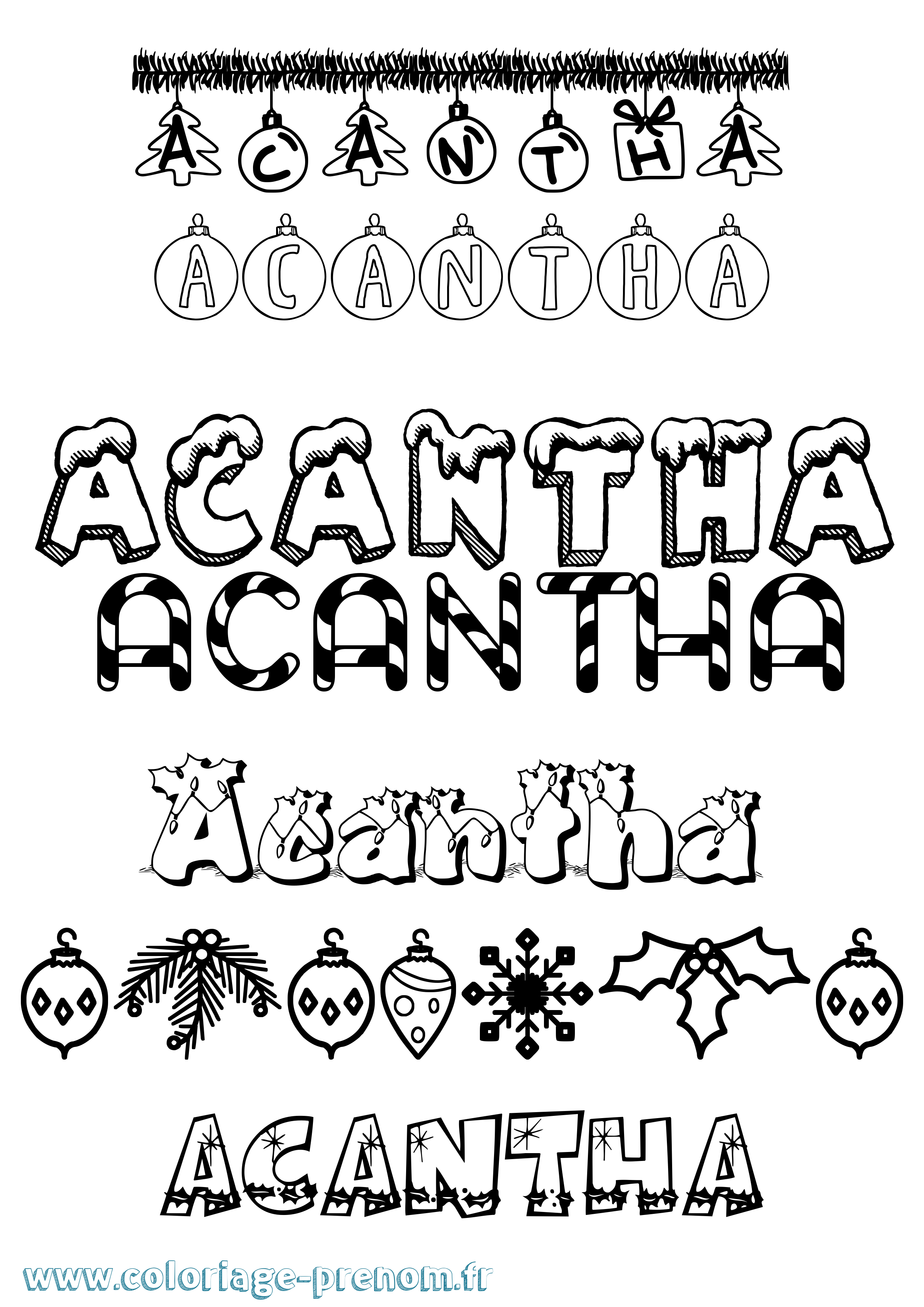 Coloriage prénom Acantha