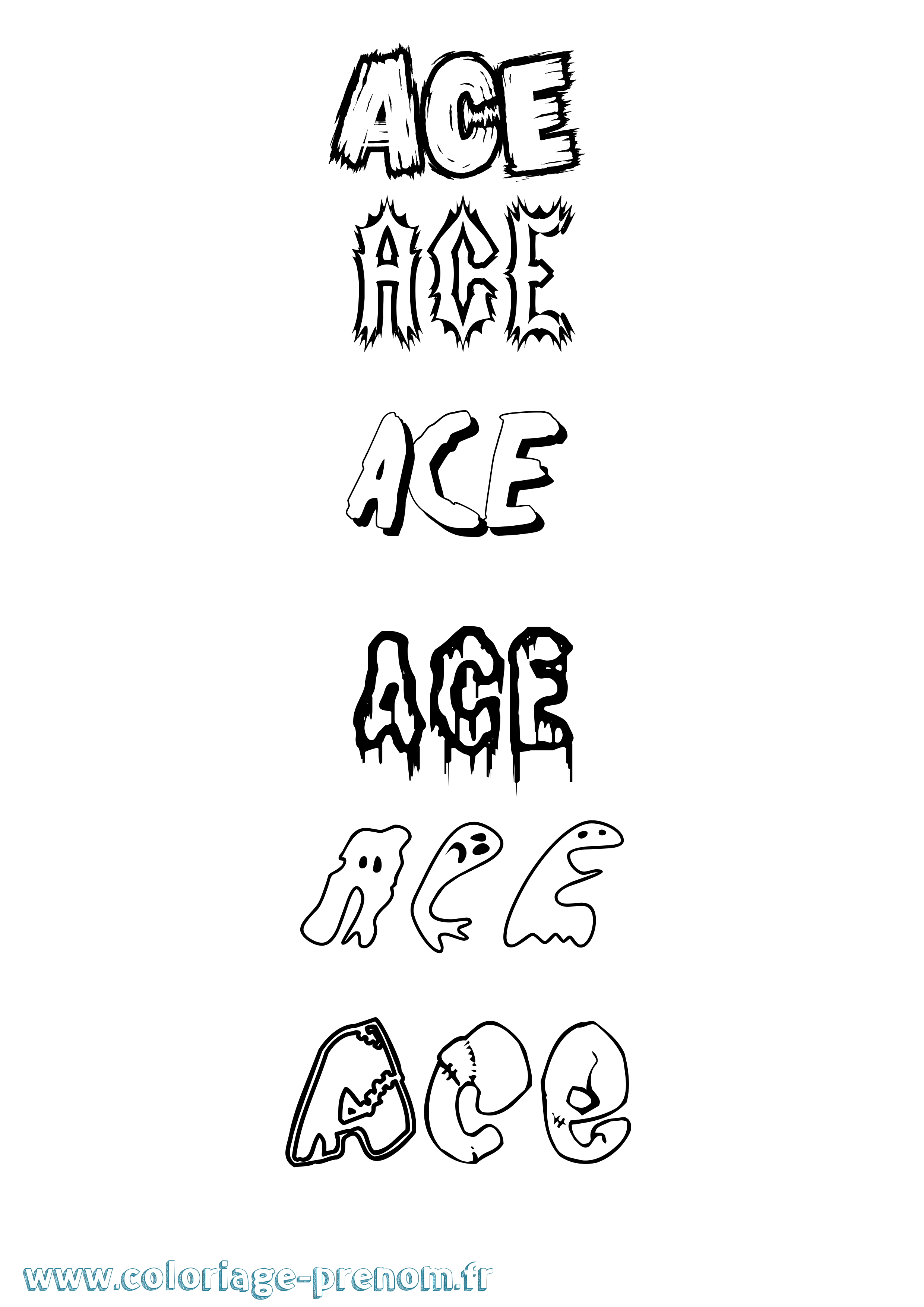 Coloriage Ace Frisson Coloriage prénom Ace Frisson