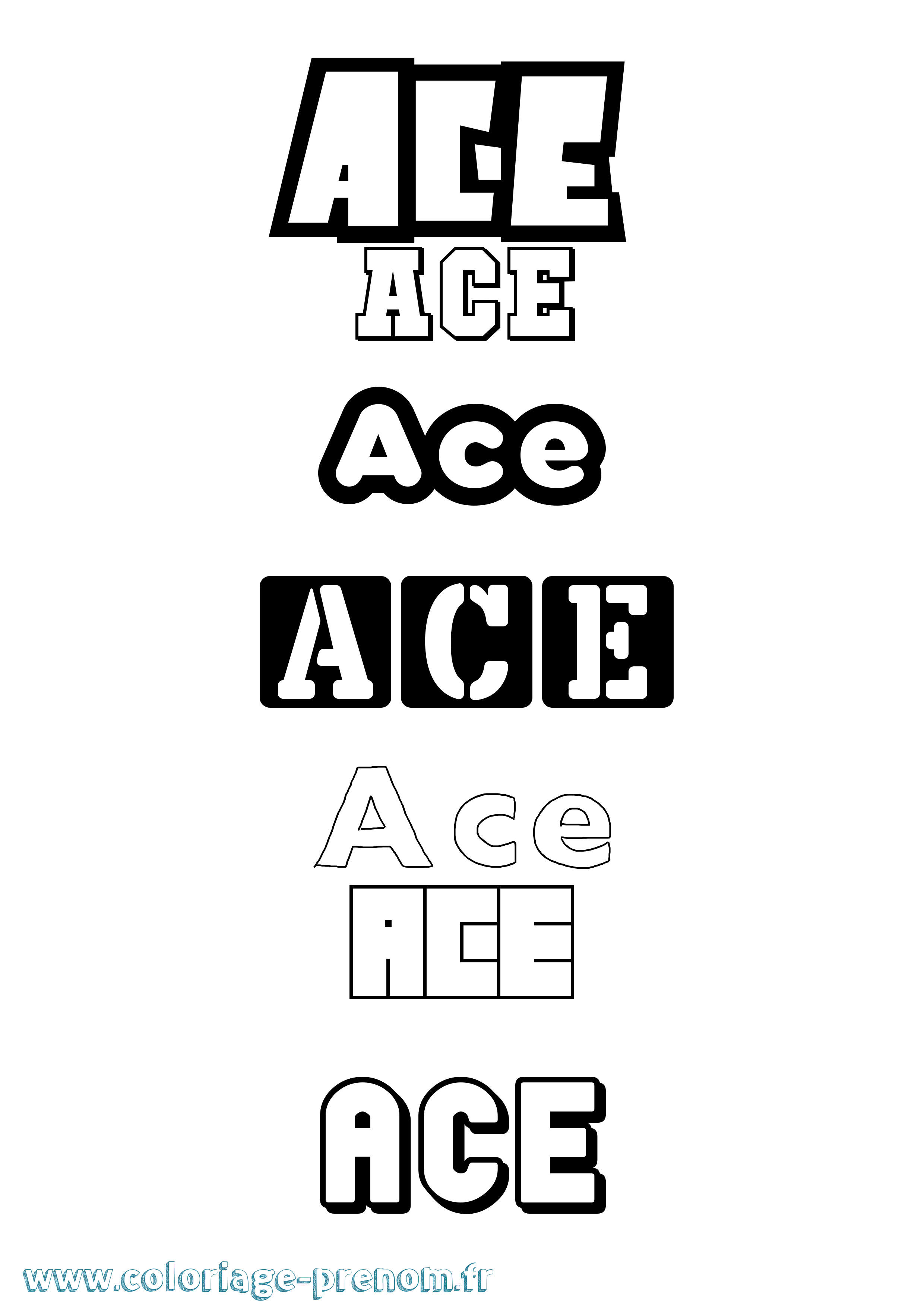 Coloriage Ace Simple Coloriage prénom Ace Simple
