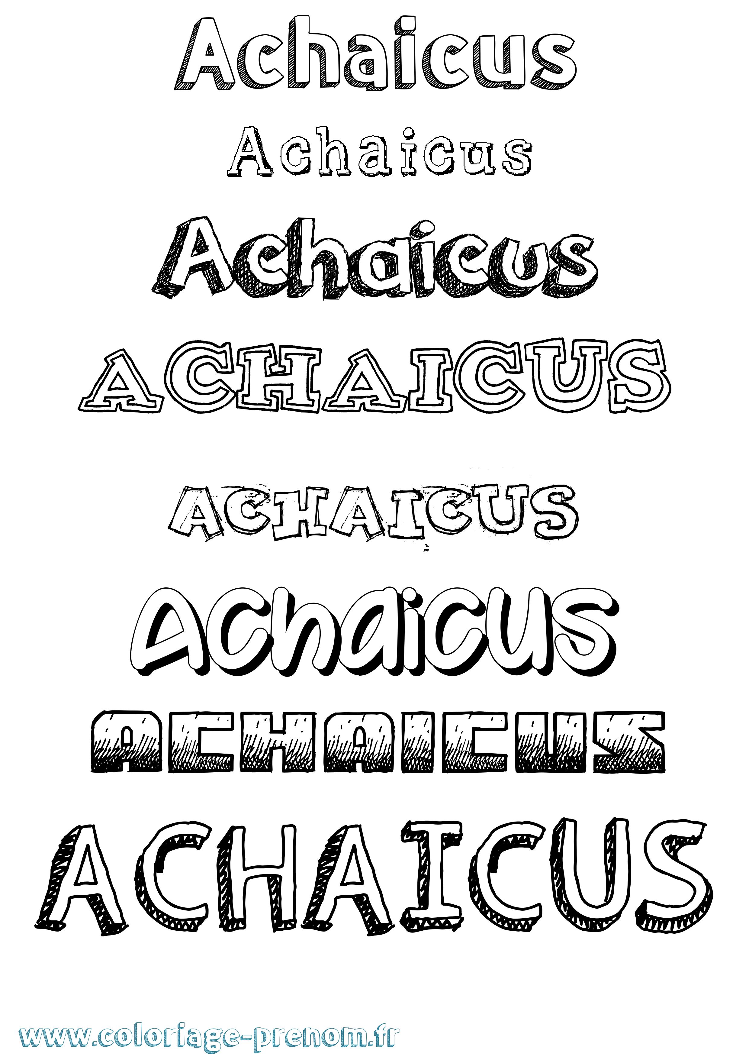 Coloriage prénom Achaicus Dessiné