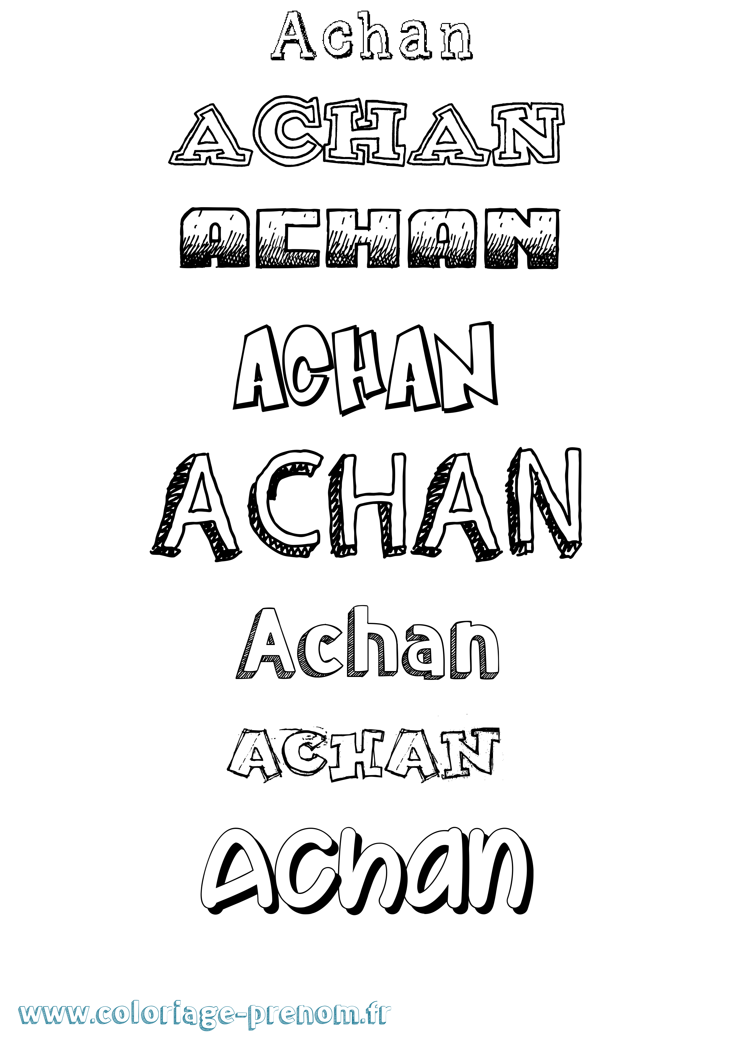 Coloriage Achan Dessiné Coloriage prénom Achan Dessiné
