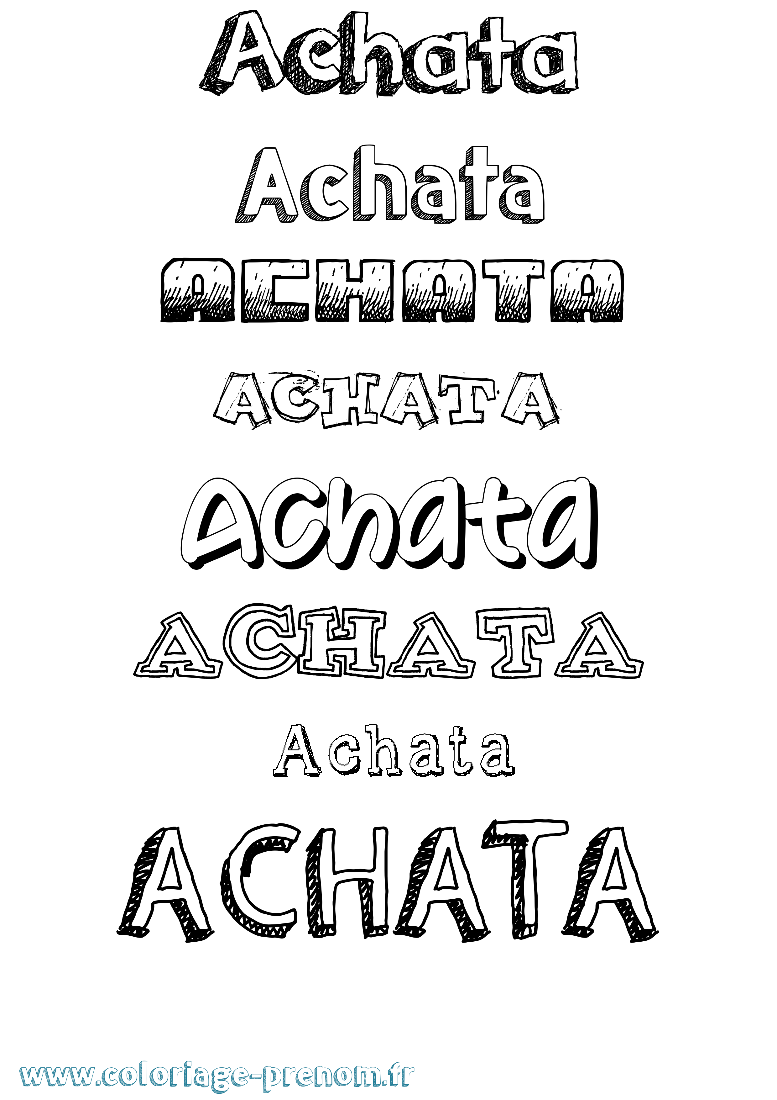 Coloriage prénom Achata Dessiné
