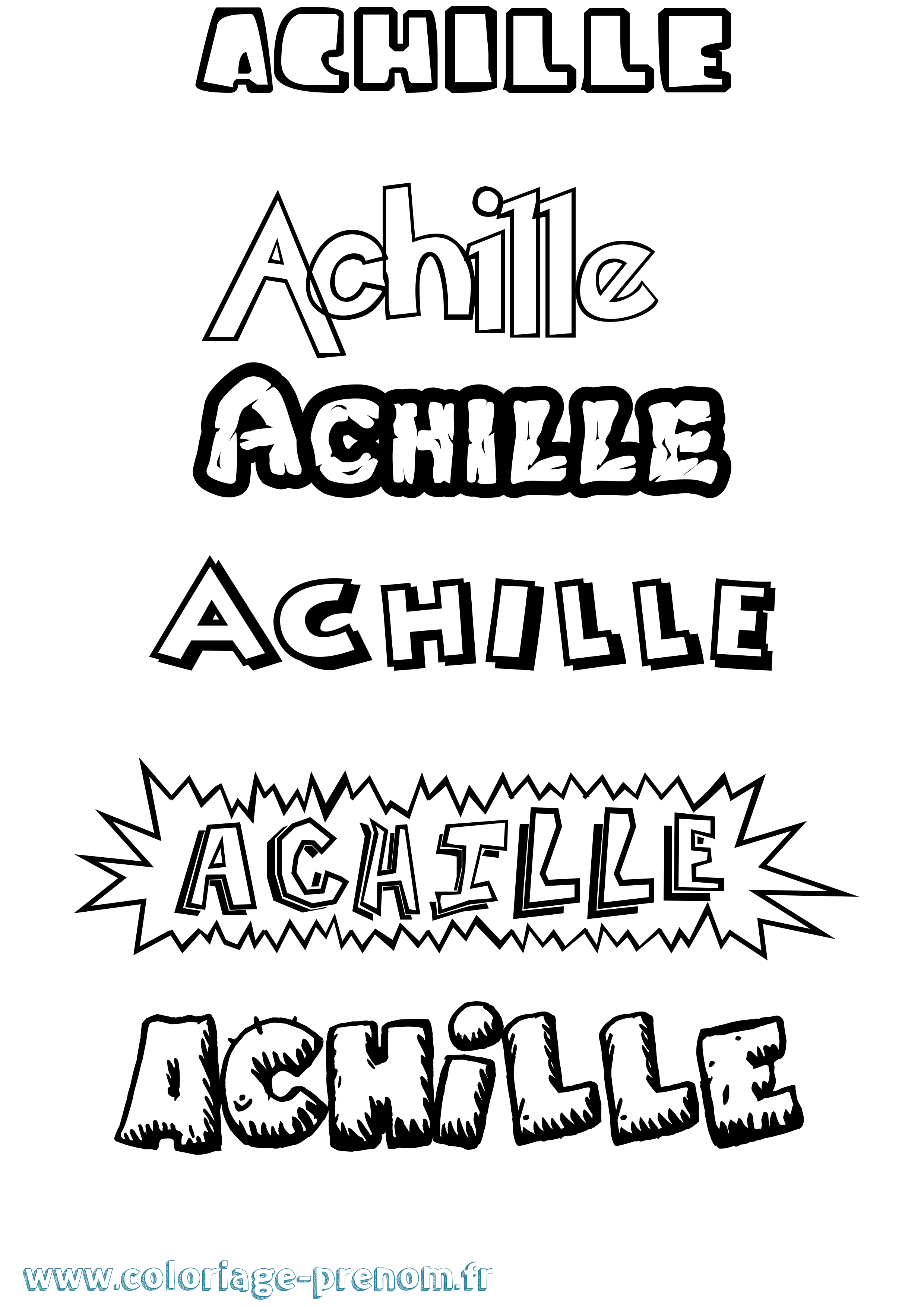 Coloriage prénom Achille Dessin Animé