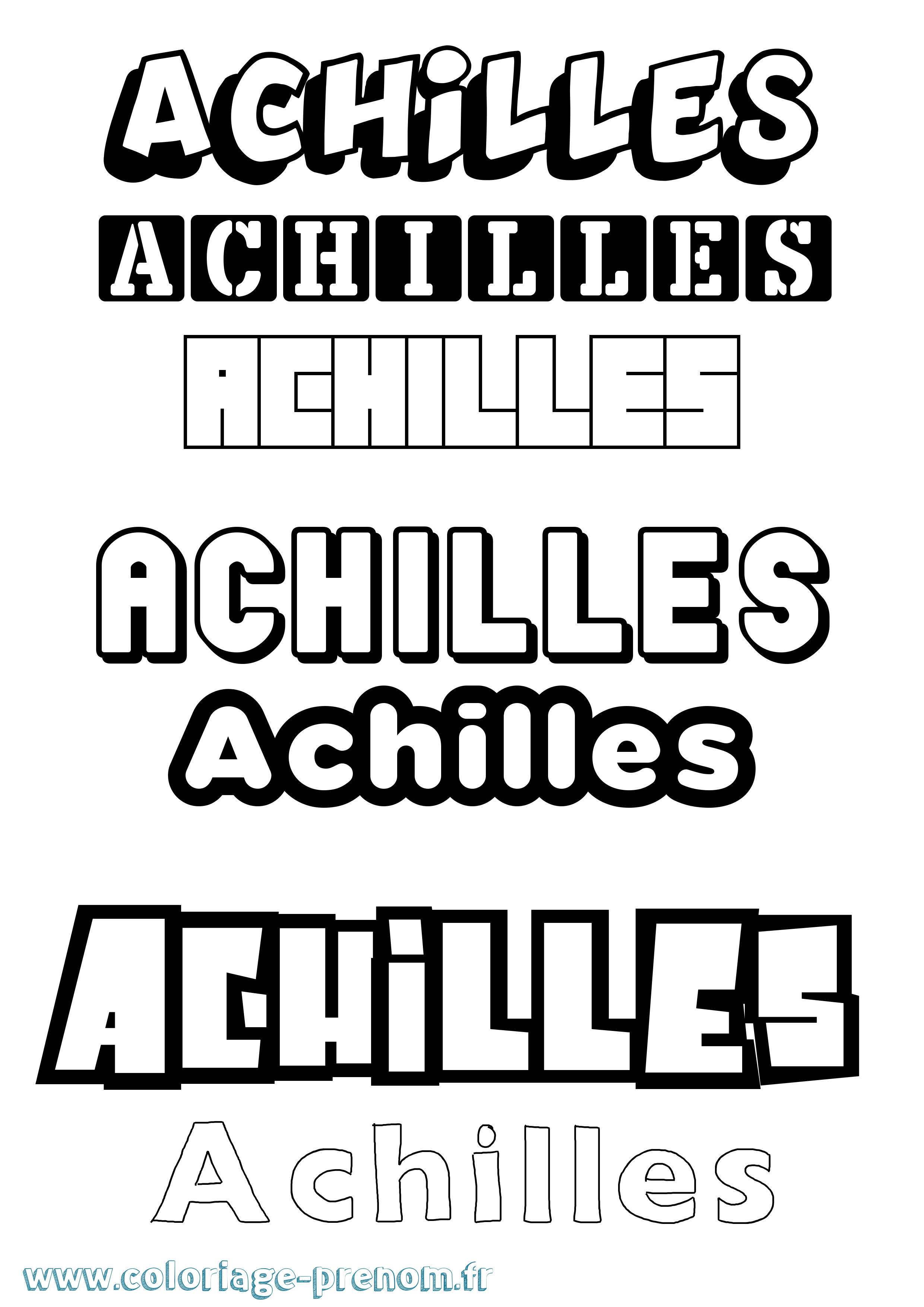 Coloriage prénom Achilles Simple