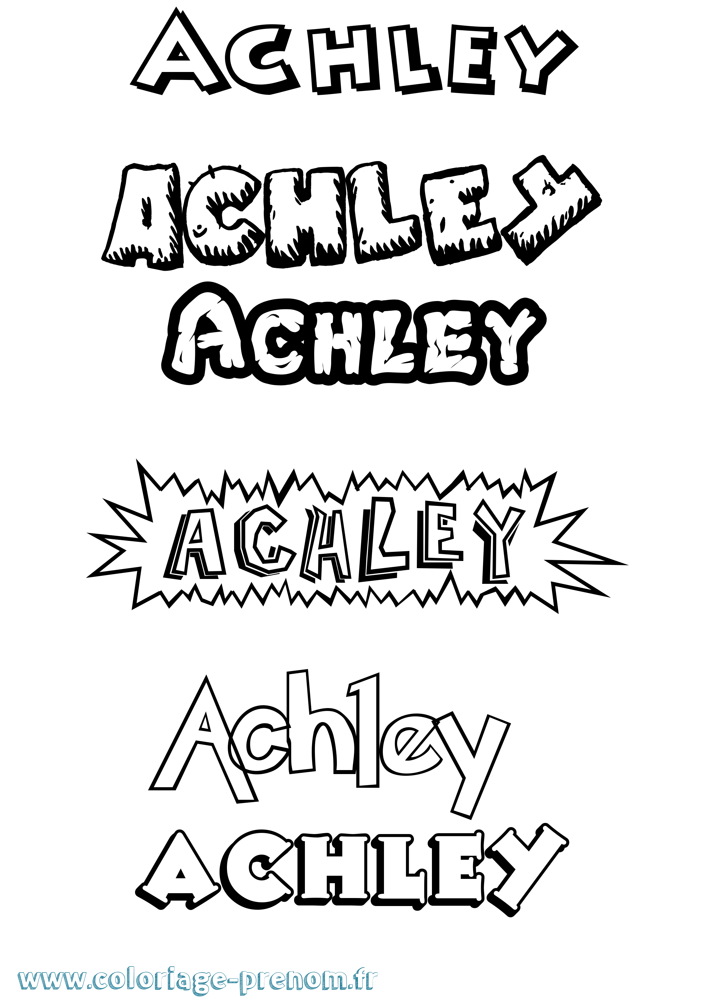 Coloriage prénom Achley Dessin Animé